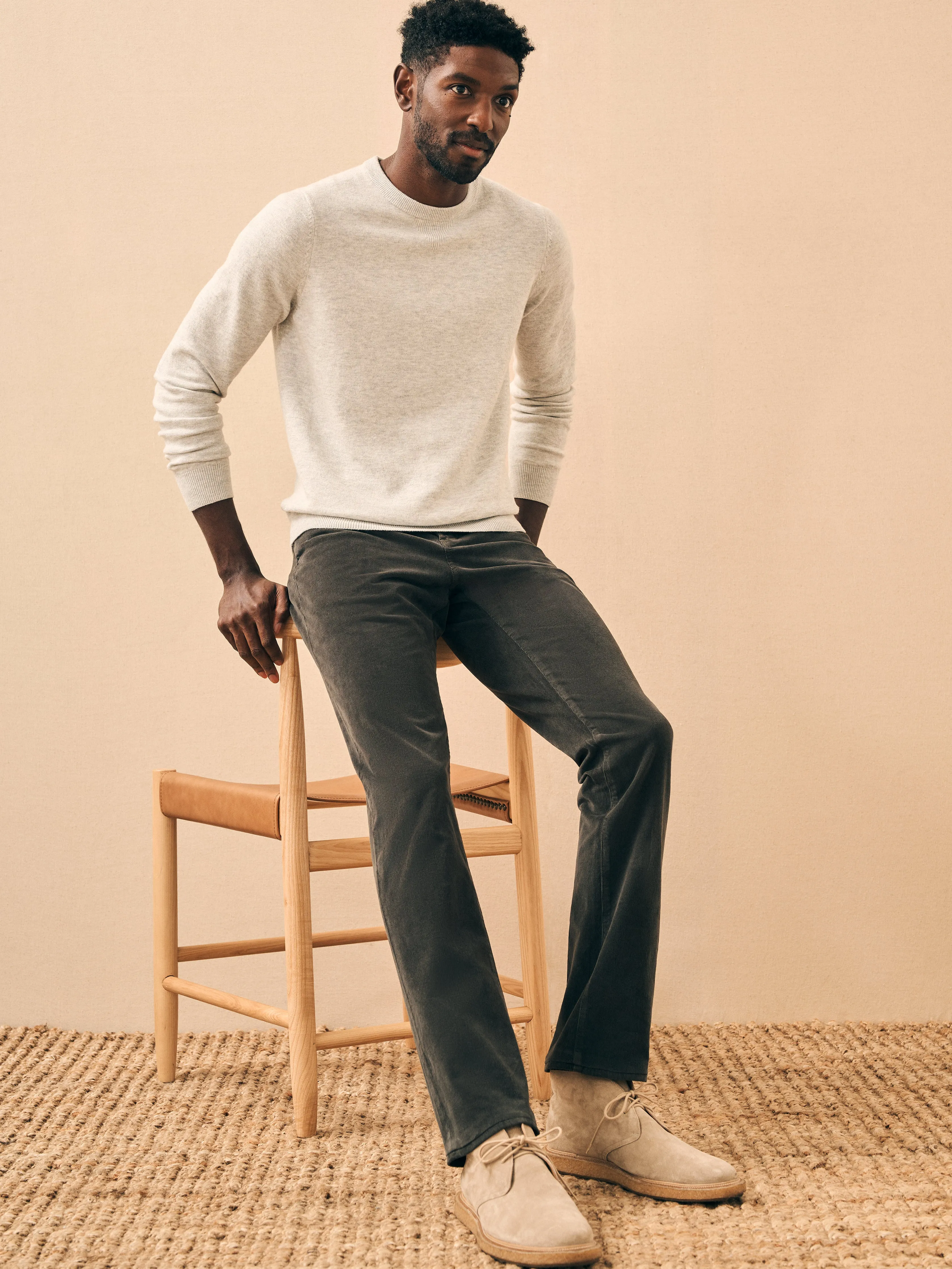 Stretch Corduroy 5-Pocket Pant (32" Inseam) - Washed Black sold by Faherty product image thumbnail 3