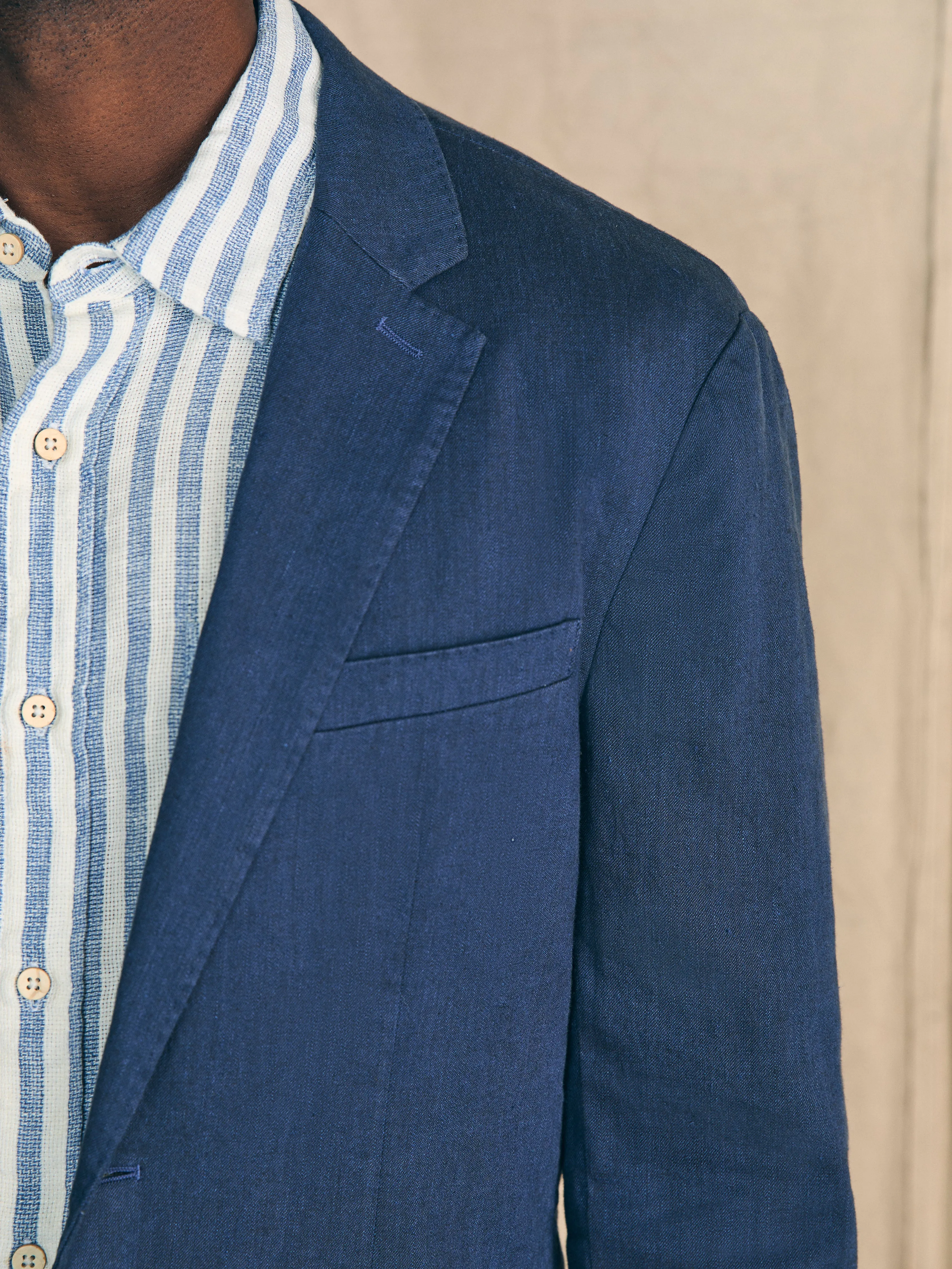 Movement™ Flex Linen Blazer - Deep Sea Navy sold by Faherty product image thumbnail 2