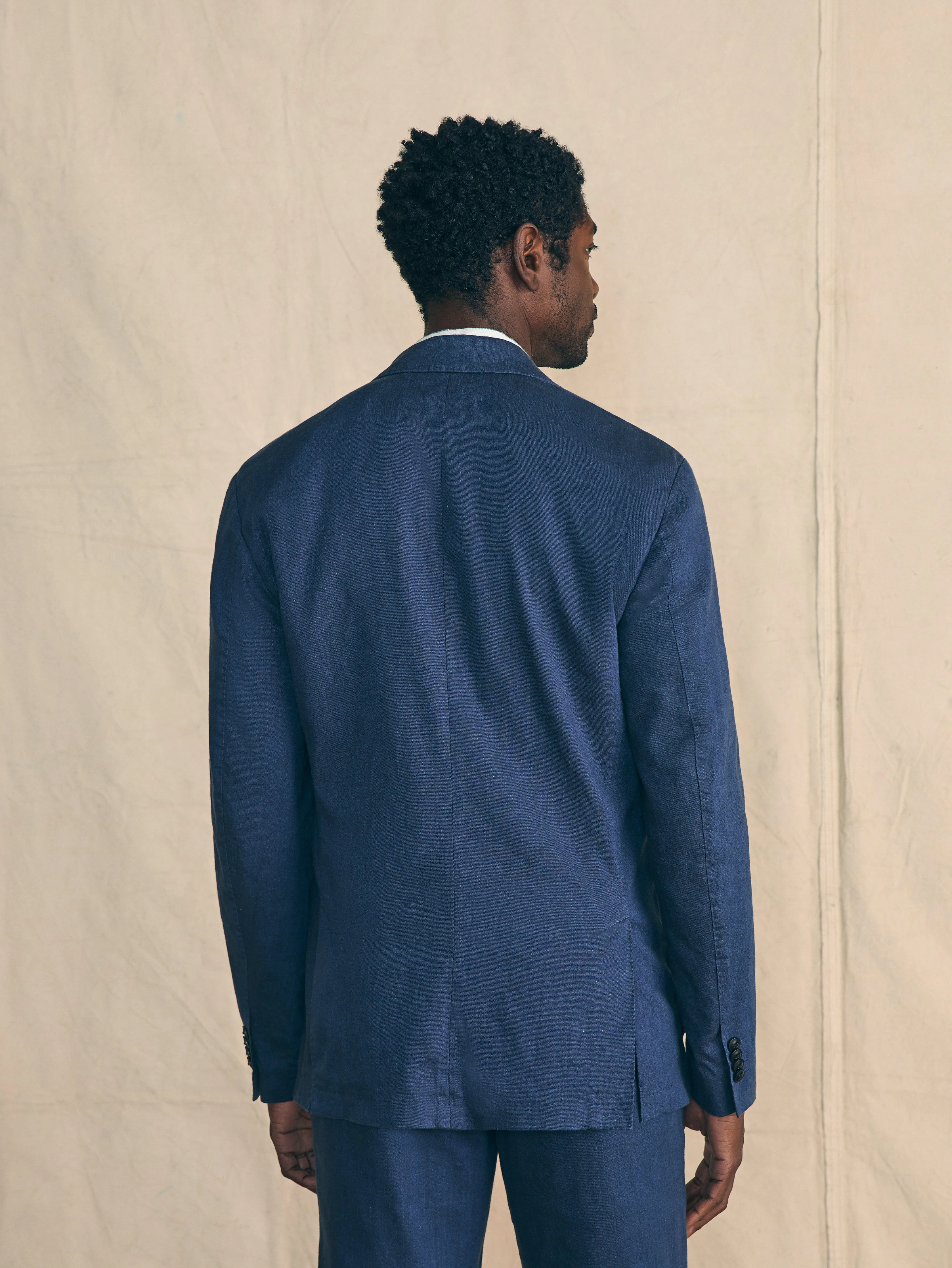 Movement™ Flex Linen Blazer - Deep Sea Navy sold by Faherty product image thumbnail 5