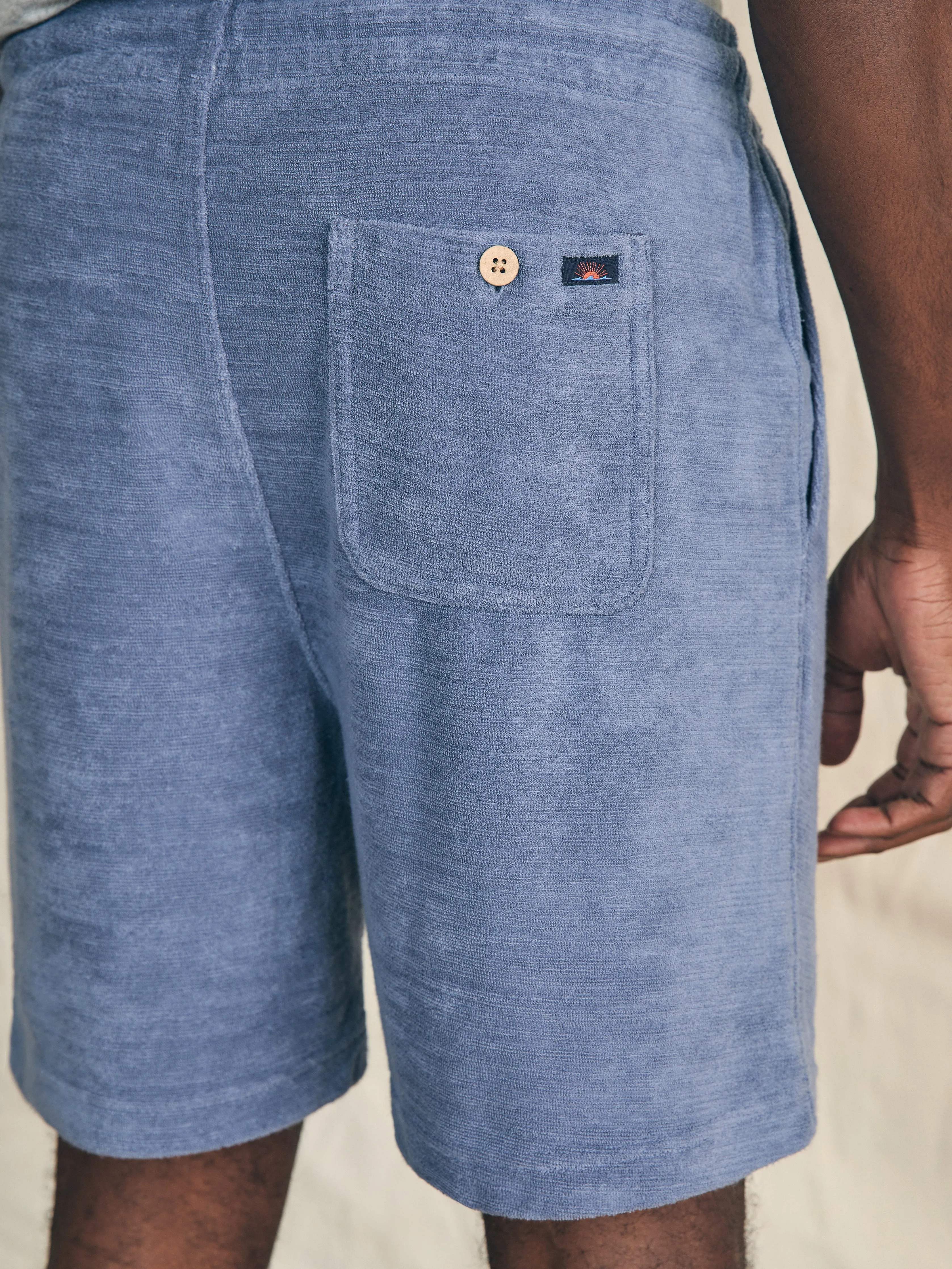 Cabana Towel Terry Sweatshort - Stormy Sky sold by Faherty product image thumbnail 4