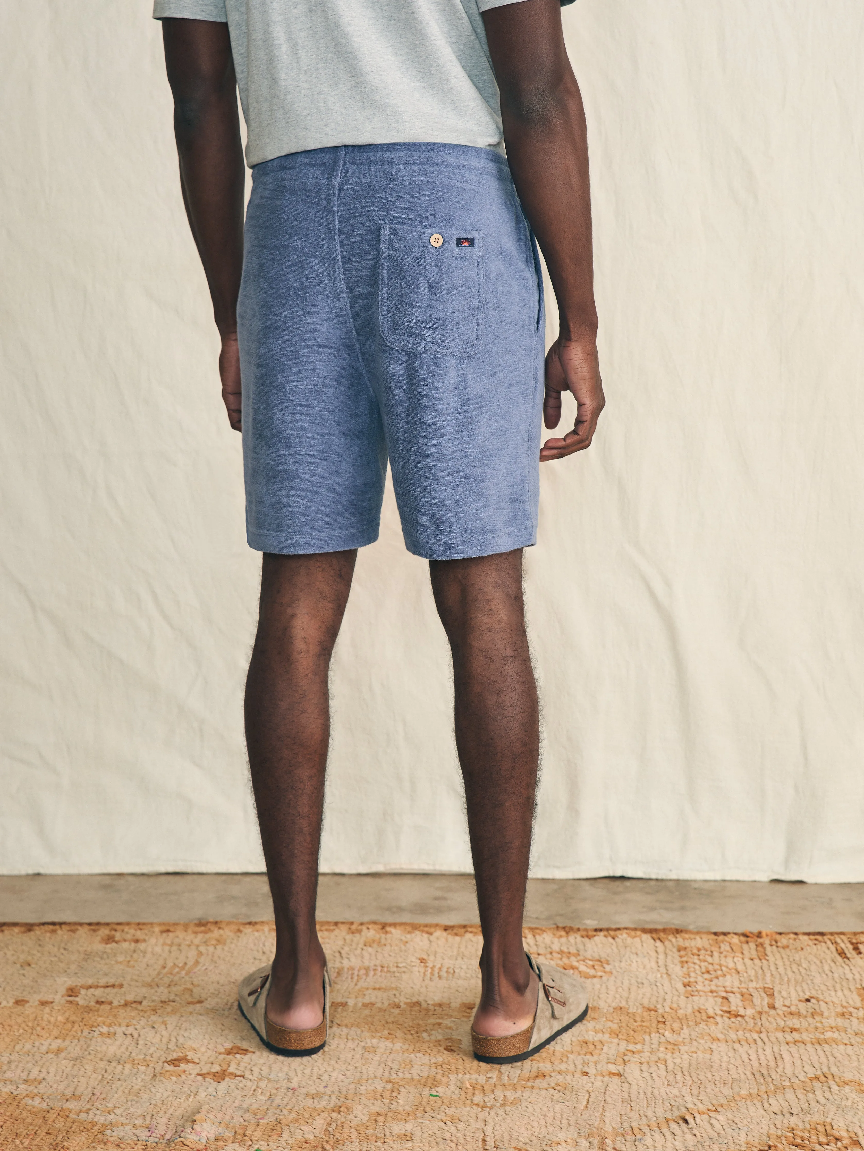 Cabana Towel Terry Sweatshort - Stormy Sky sold by Faherty product image thumbnail 5