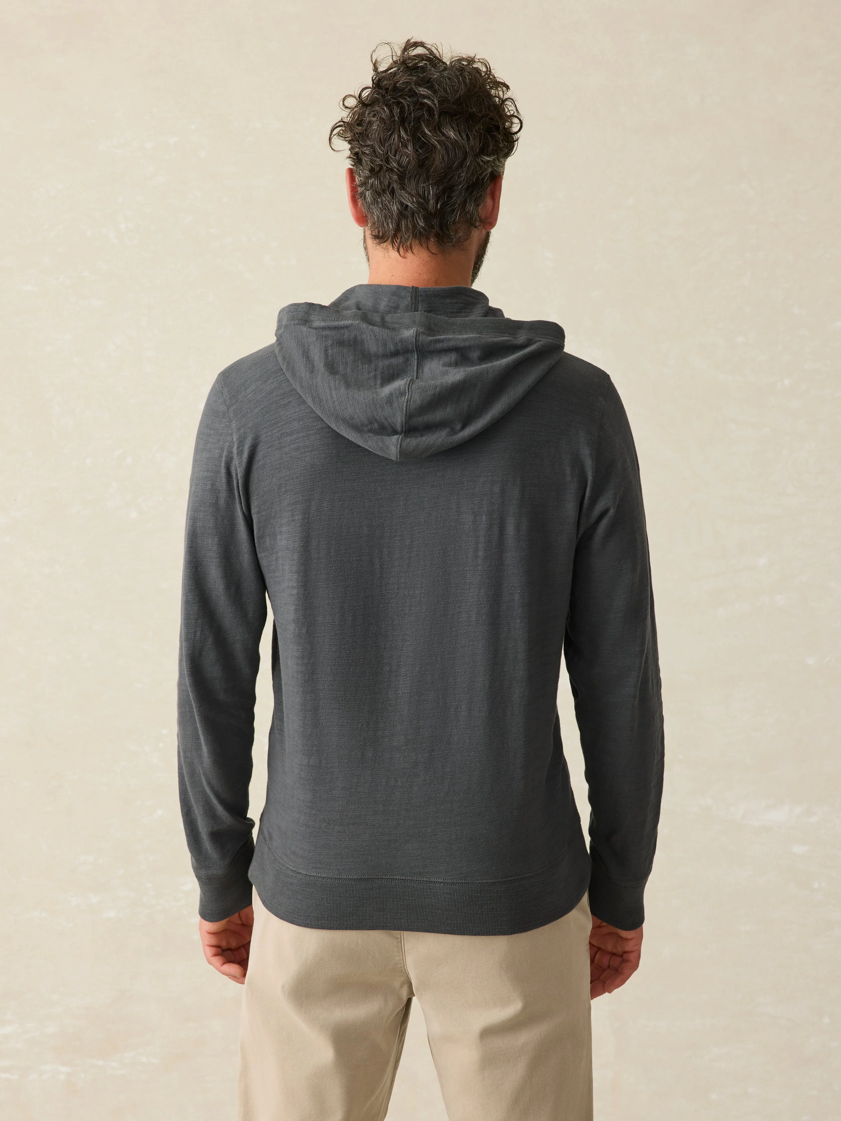 Sunwashed Midweight Organic Hoodie - Graphite sold by Faherty product image thumbnail 5