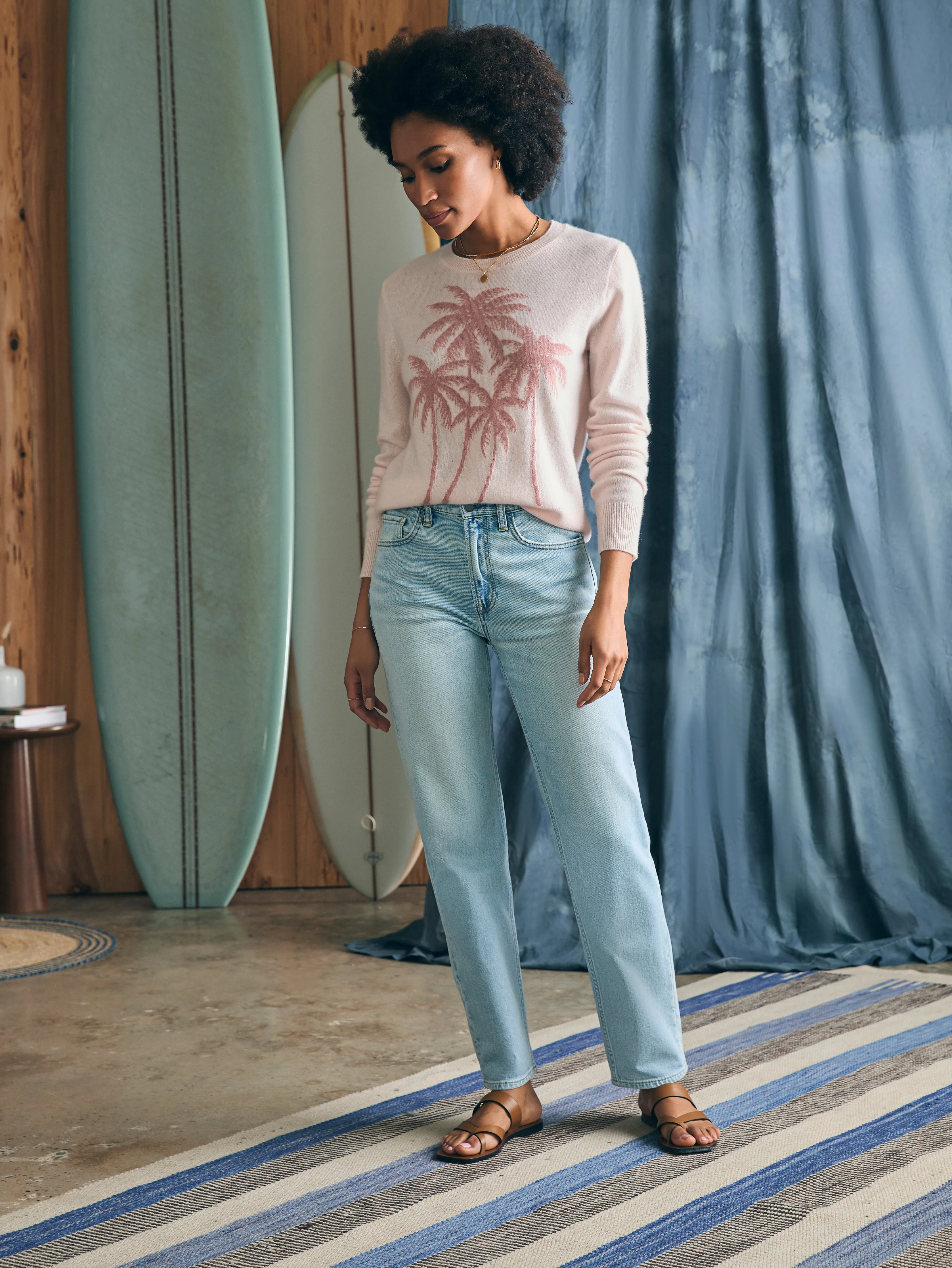 Palm Coast Cashmere Crewneck - Clay Palm Horizon sold by Faherty product image thumbnail 4