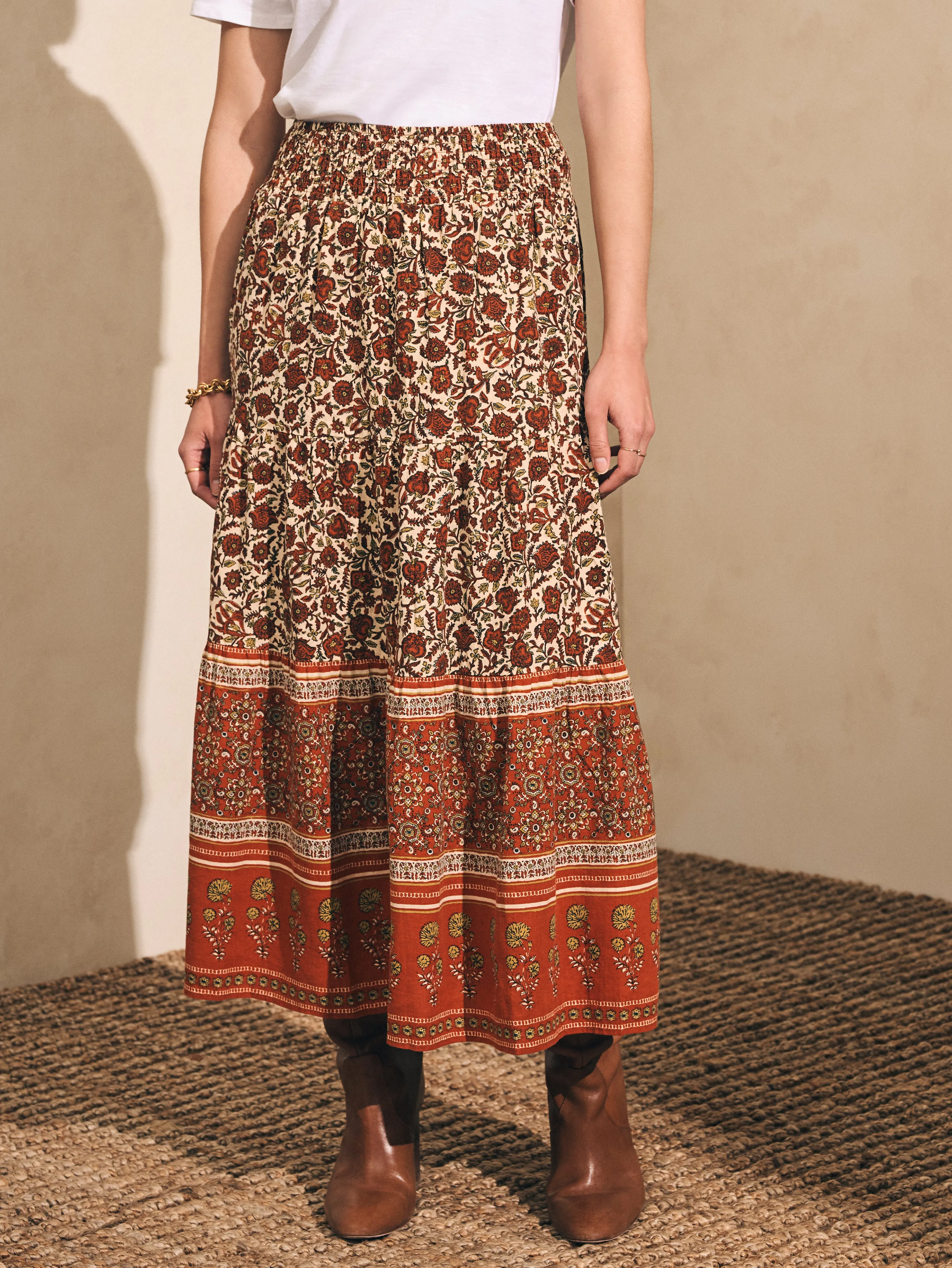 Harlow Skirt - Umber Folly Floral sold by Faherty product image thumbnail 3