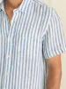Short-Sleeve Palma Linen Shirt - Horizon Ivory Stripe sold by Faherty
