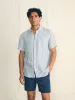 Short-Sleeve Palma Linen Shirt - Horizon Ivory Stripe sold by Faherty