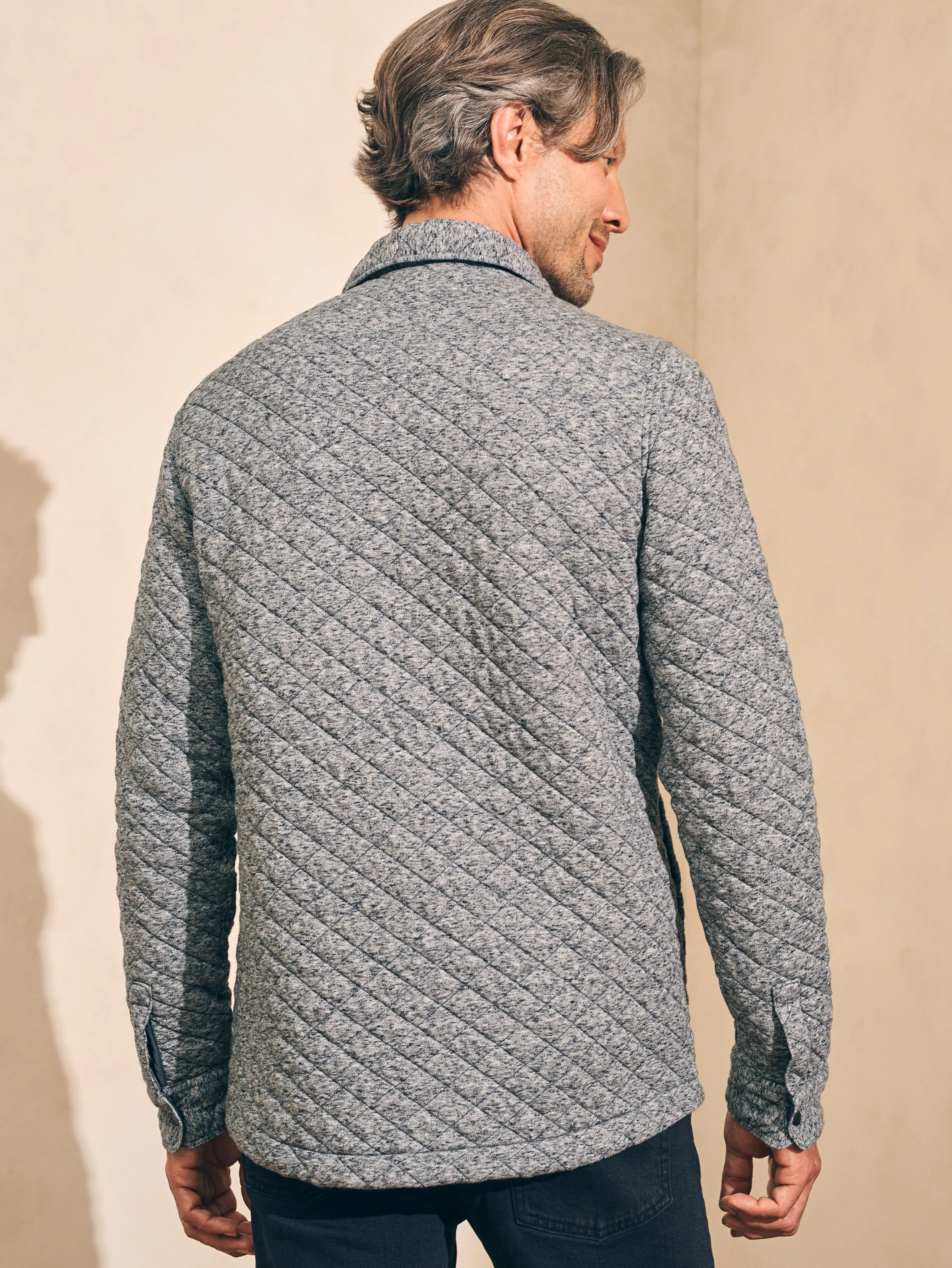 Epic Quilted Fleece CPO (Tall) - Carbon Melange sold by Faherty product image thumbnail 5