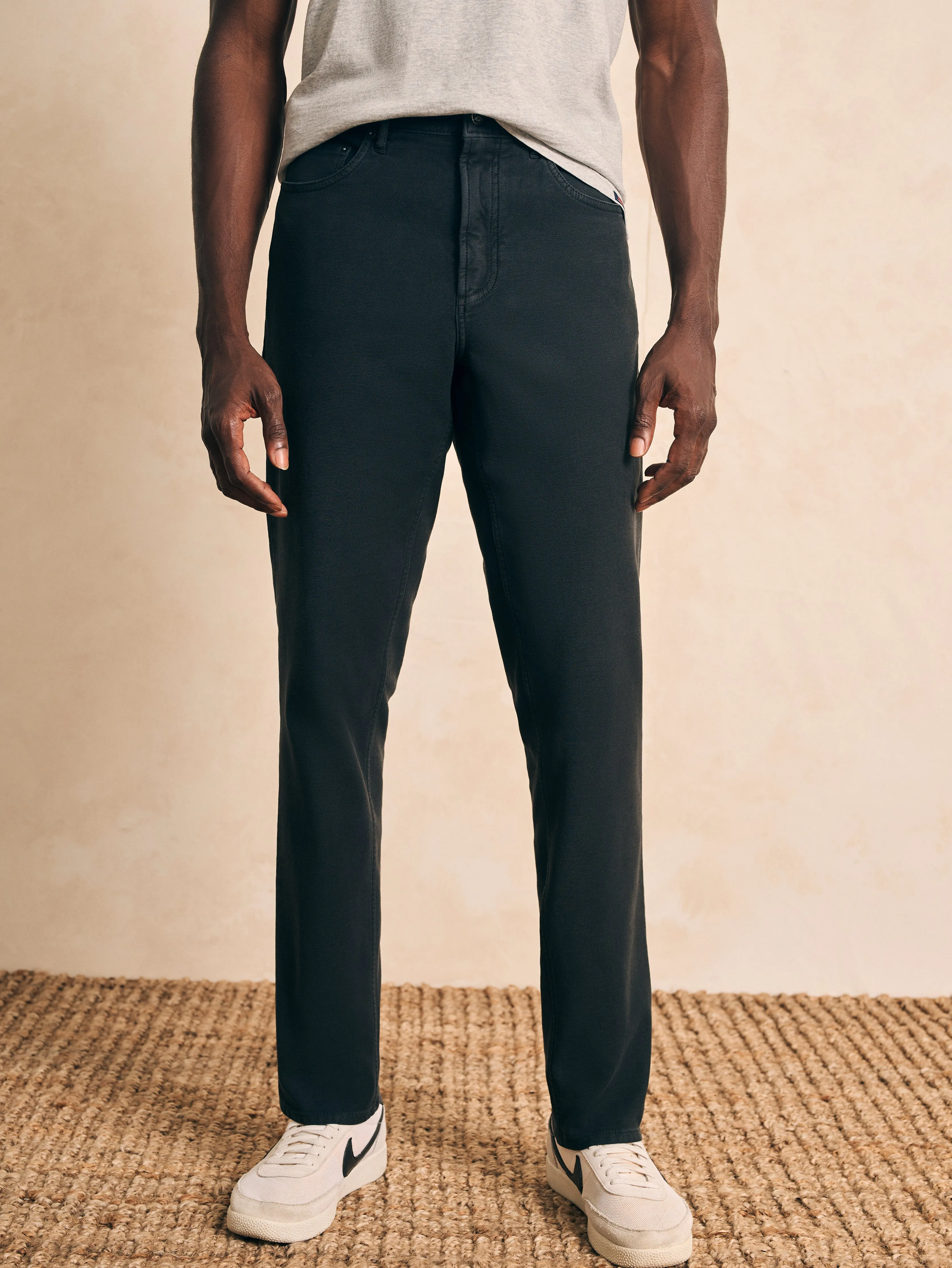 Stretch Terry 5-Pocket Athletic Fit Pant (32" Inseam) - Onyx Black sold by Faherty product image thumbnail 2