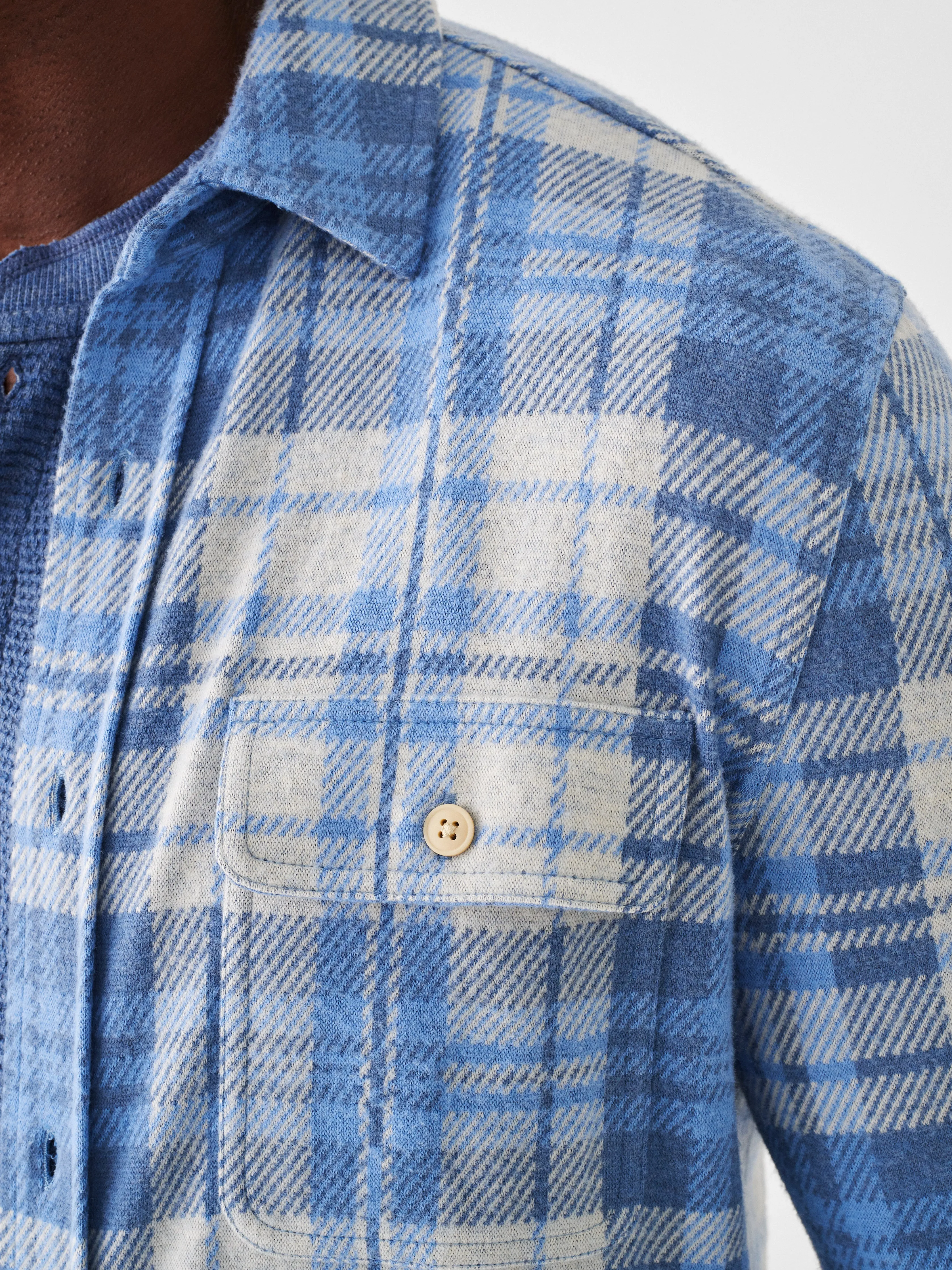 Legend™ Sweater Shirt - Fog Island Plaid sold by Faherty product image thumbnail 5