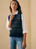 Highland Fair Isle Sweater Vest - Navy Multi sold by Faherty
