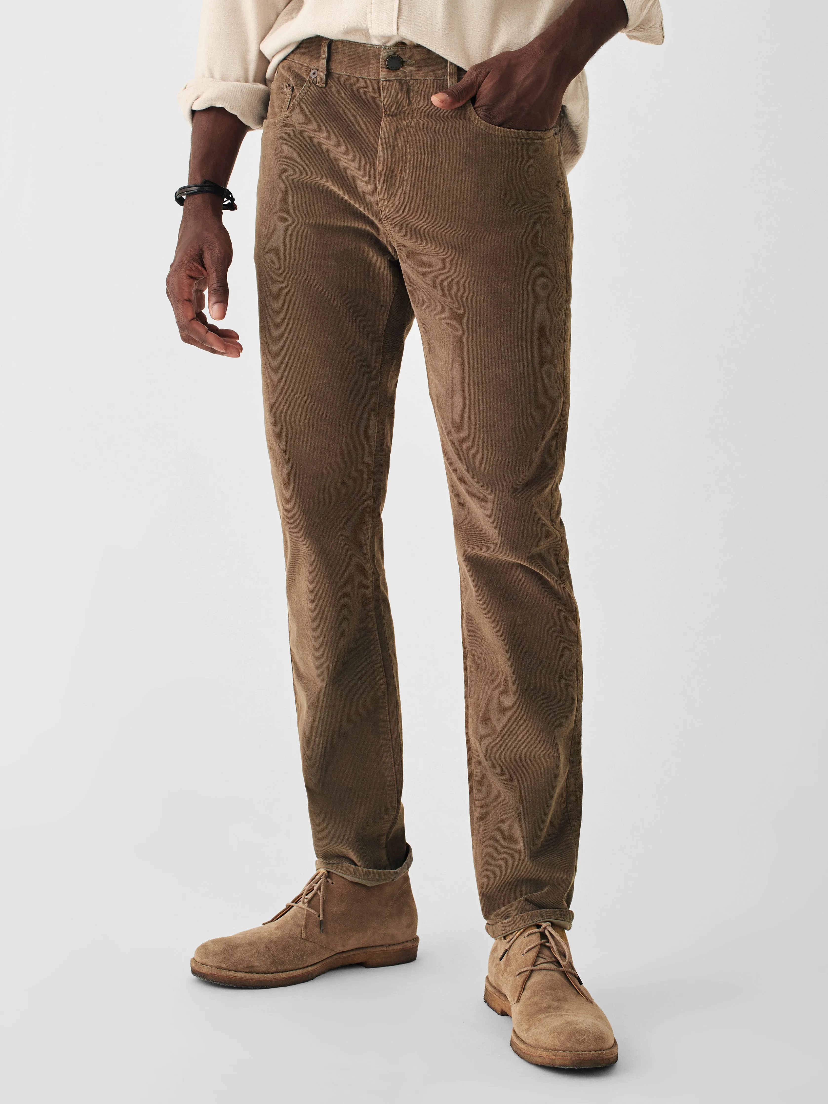 Stretch Corduroy 5-Pocket Pant - Mountain Brown sold by Faherty product image thumbnail 2