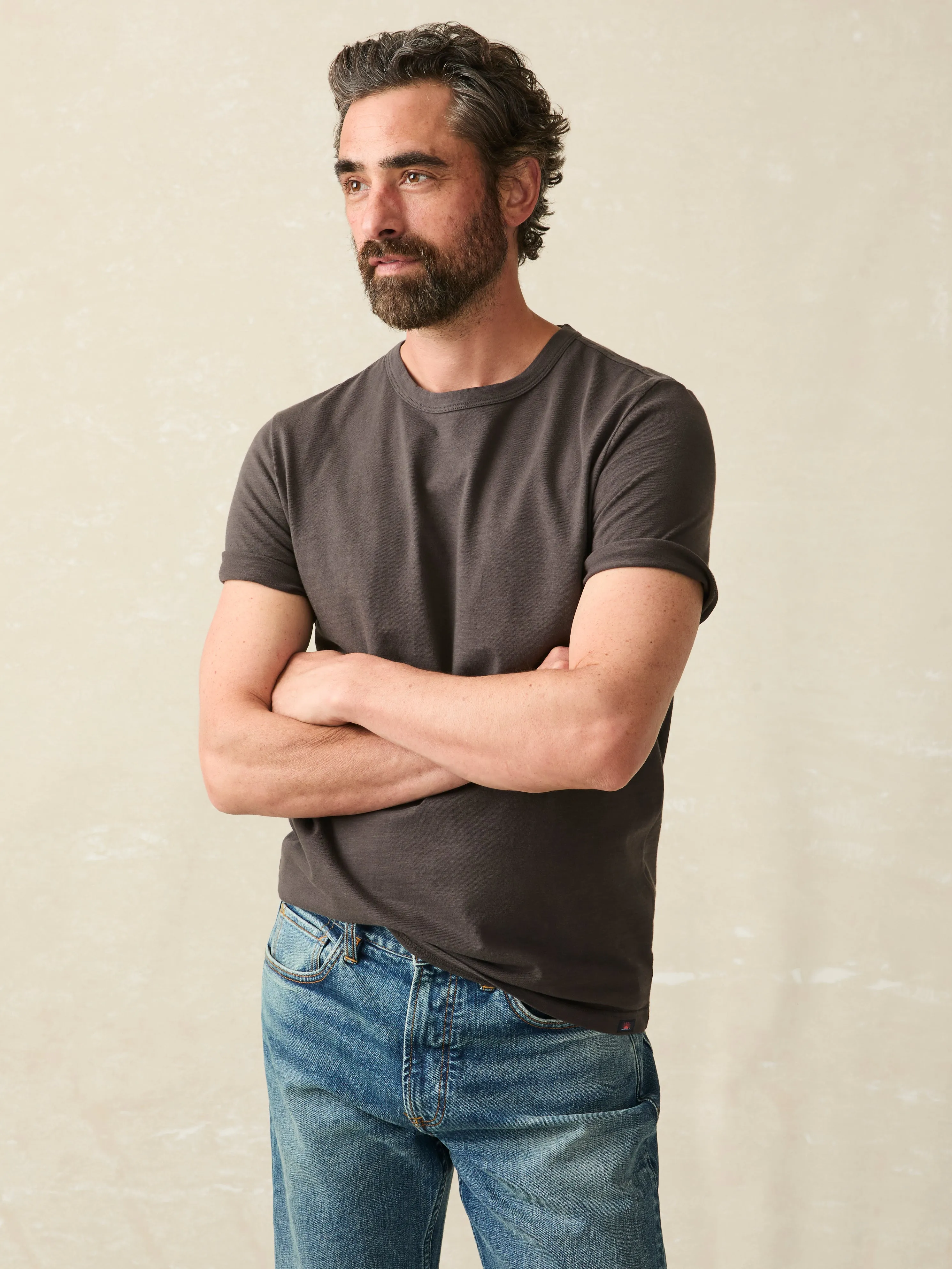 Sunwashed Tee - Washed Black sold by Faherty product image thumbnail 3
