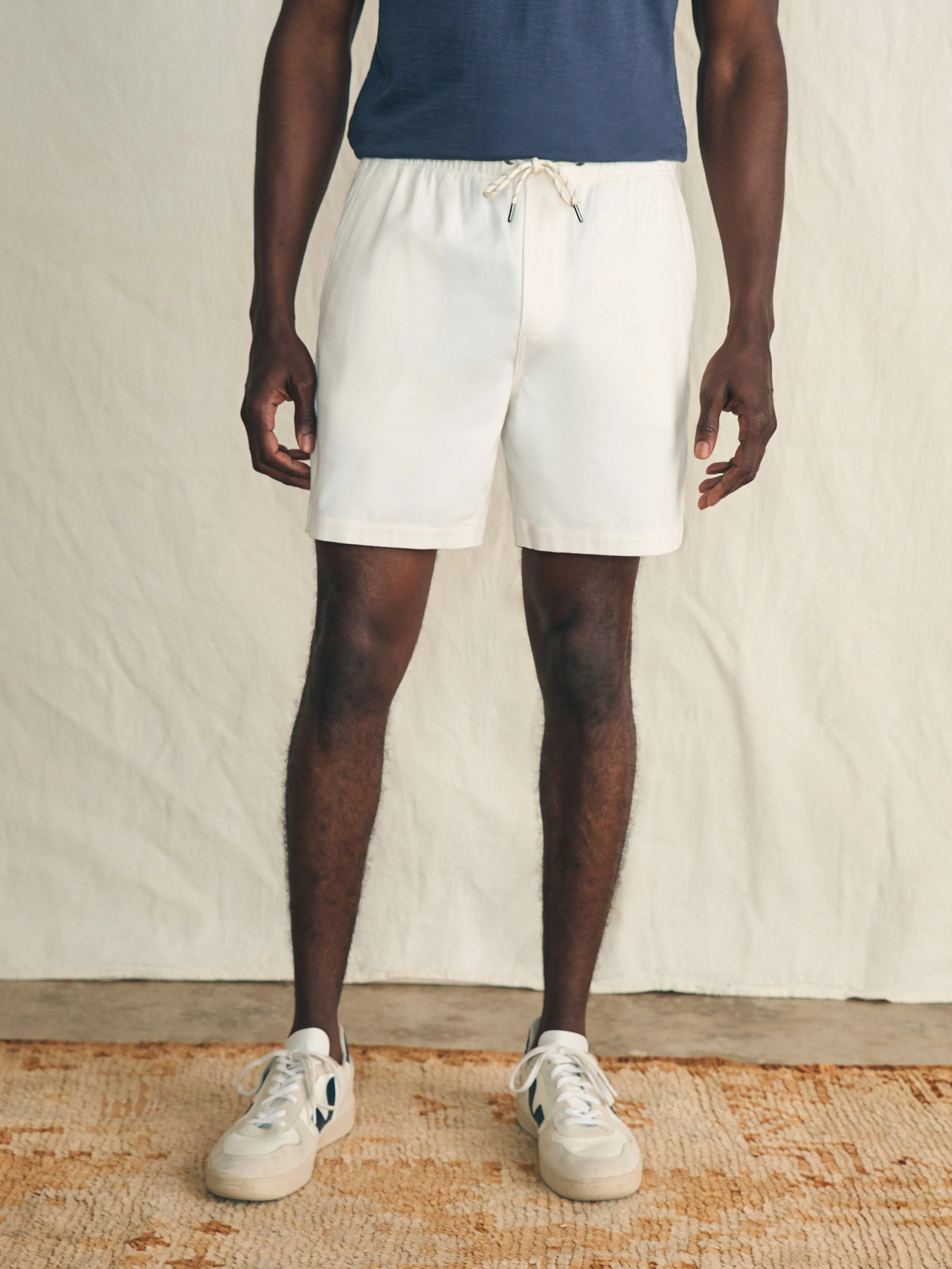 Essential Drawstring Short (6.5" Inseam) - Solar White sold by Faherty