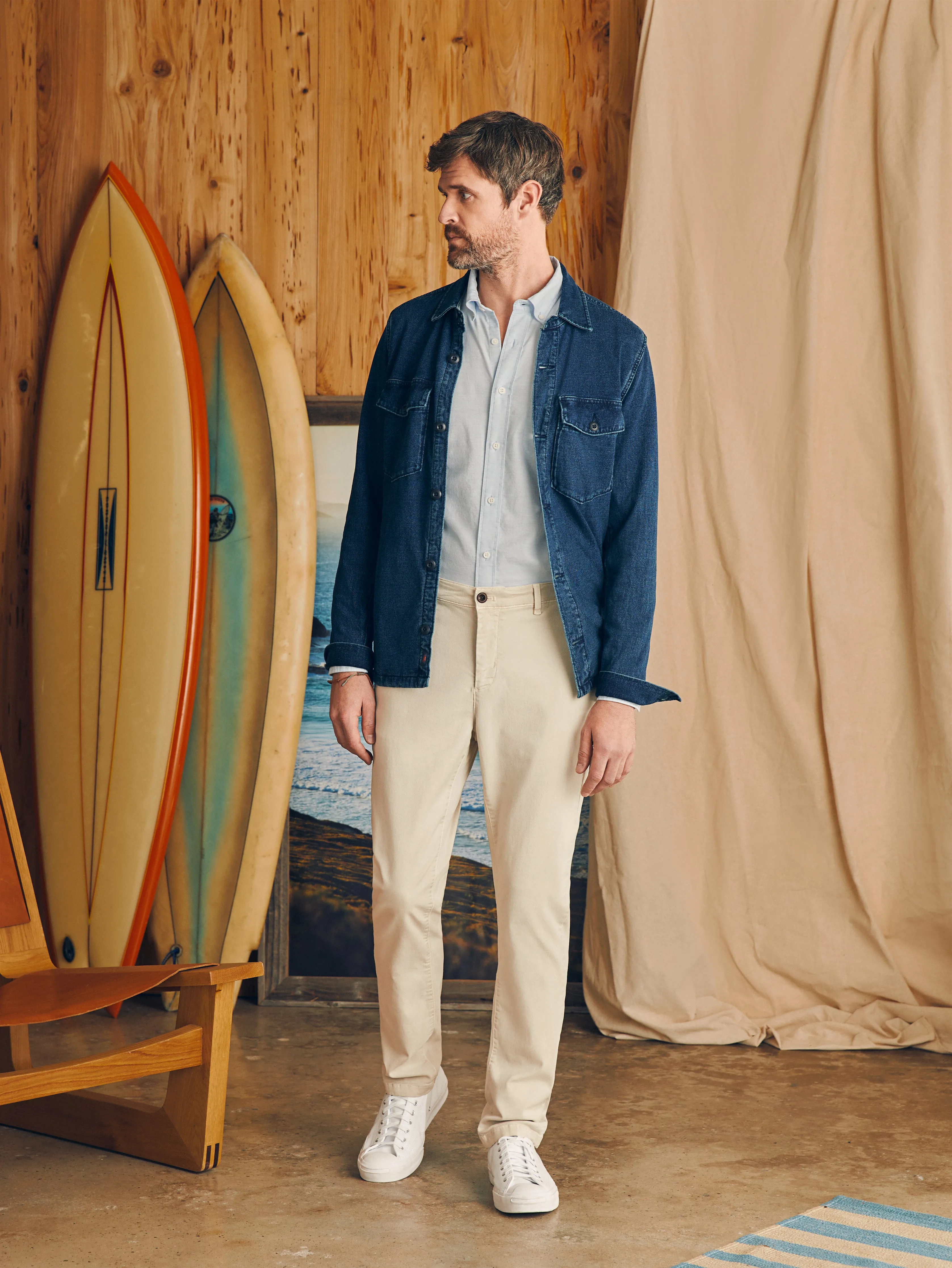Coastline Stretch Chino (32" Inseam) - Stone sold by Faherty product image thumbnail 2