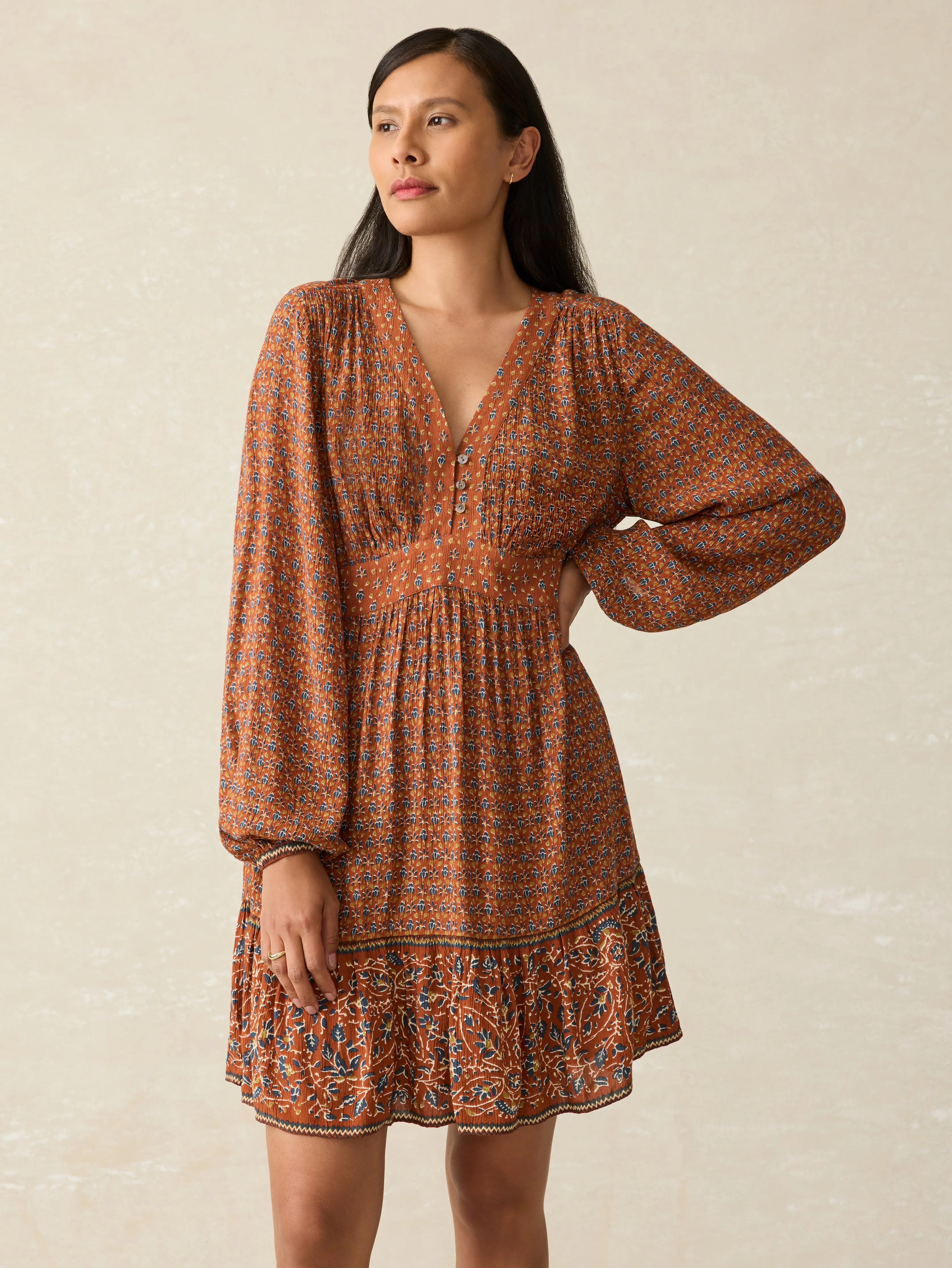 Woodstock Dress - Chestnut Blossom sold by Faherty