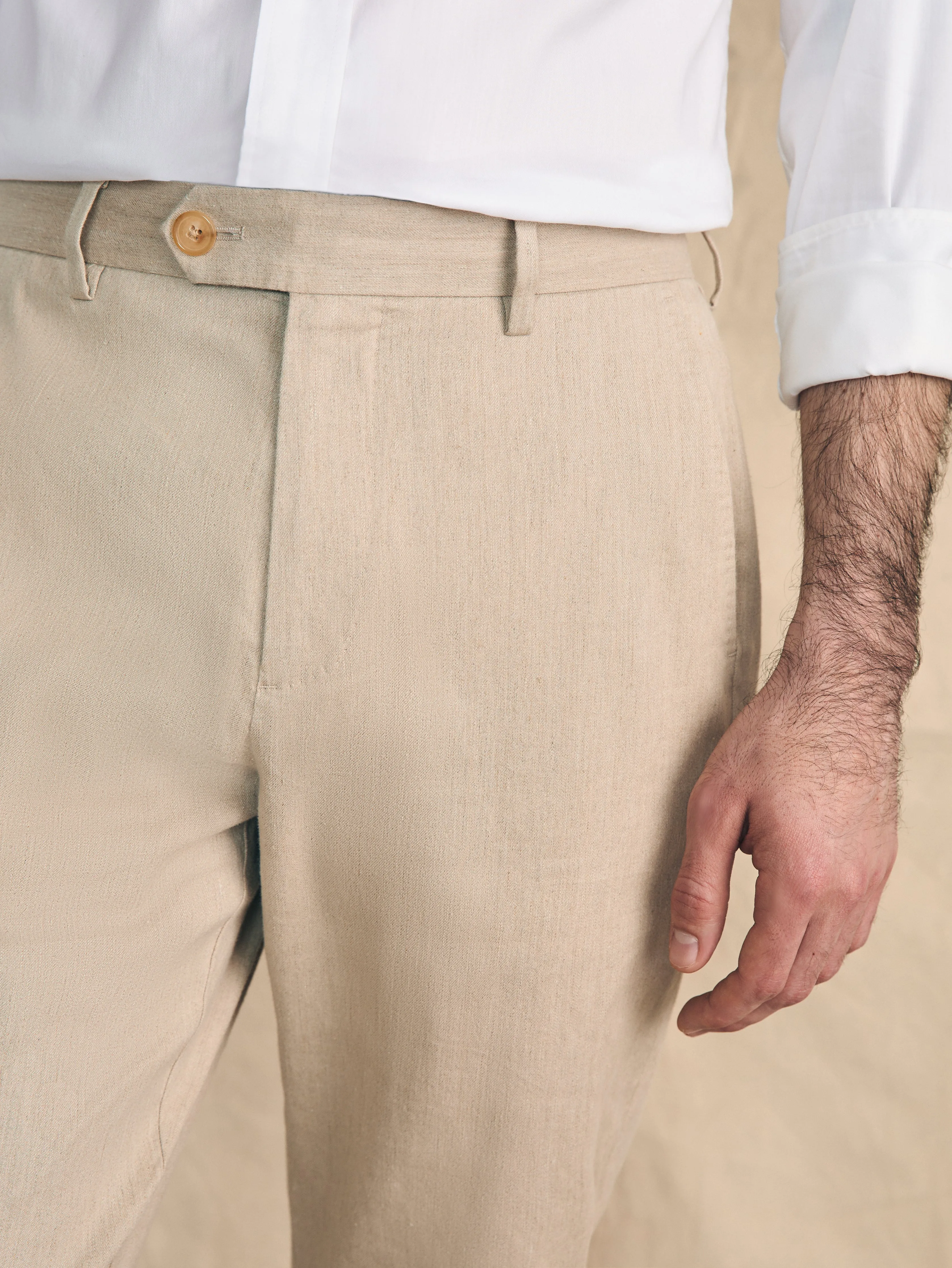 Movement™ Flex Linen Trouser - Natural sold by Faherty product image thumbnail 2