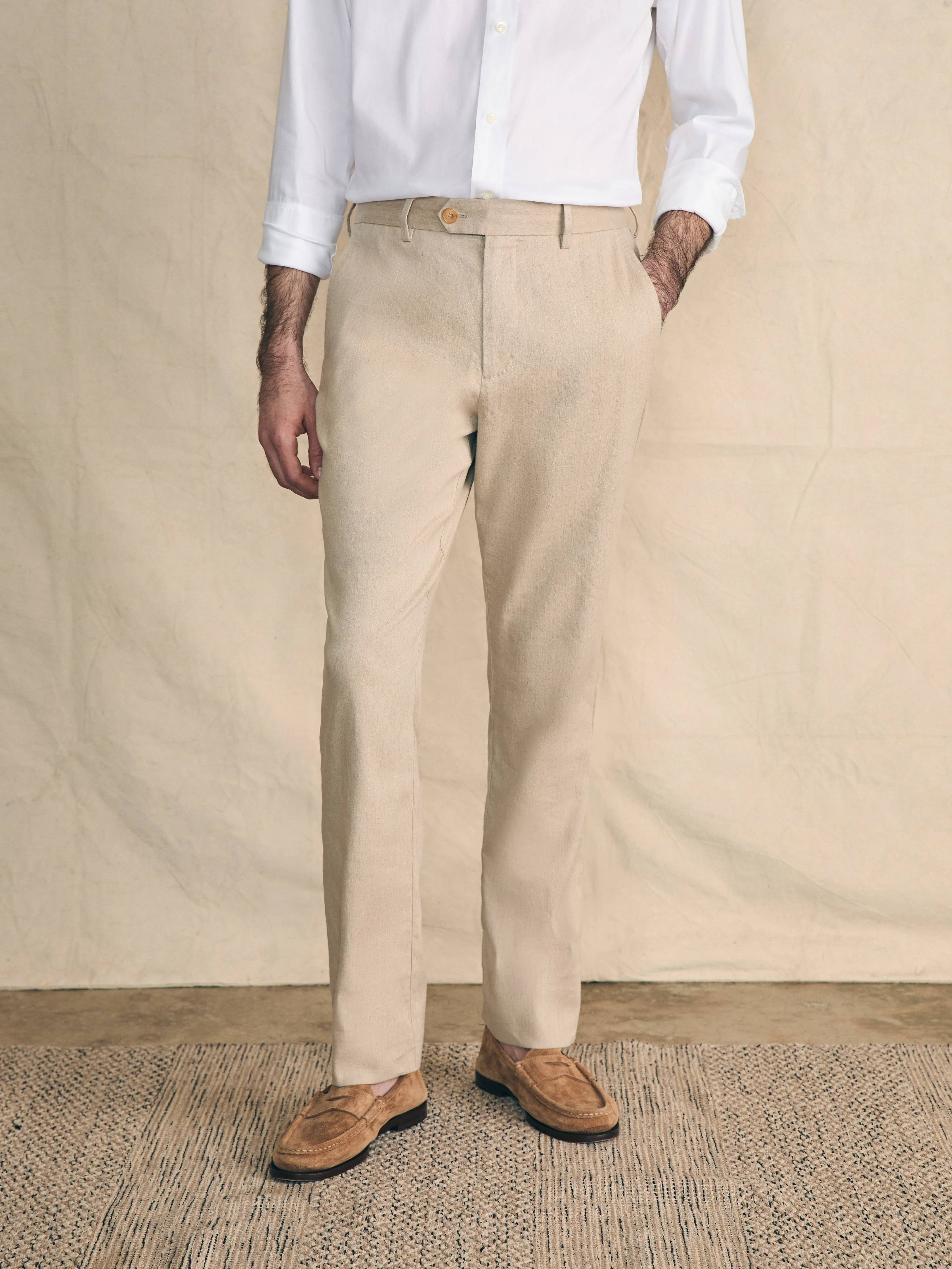 Movement™ Flex Linen Trouser - Natural sold by Faherty