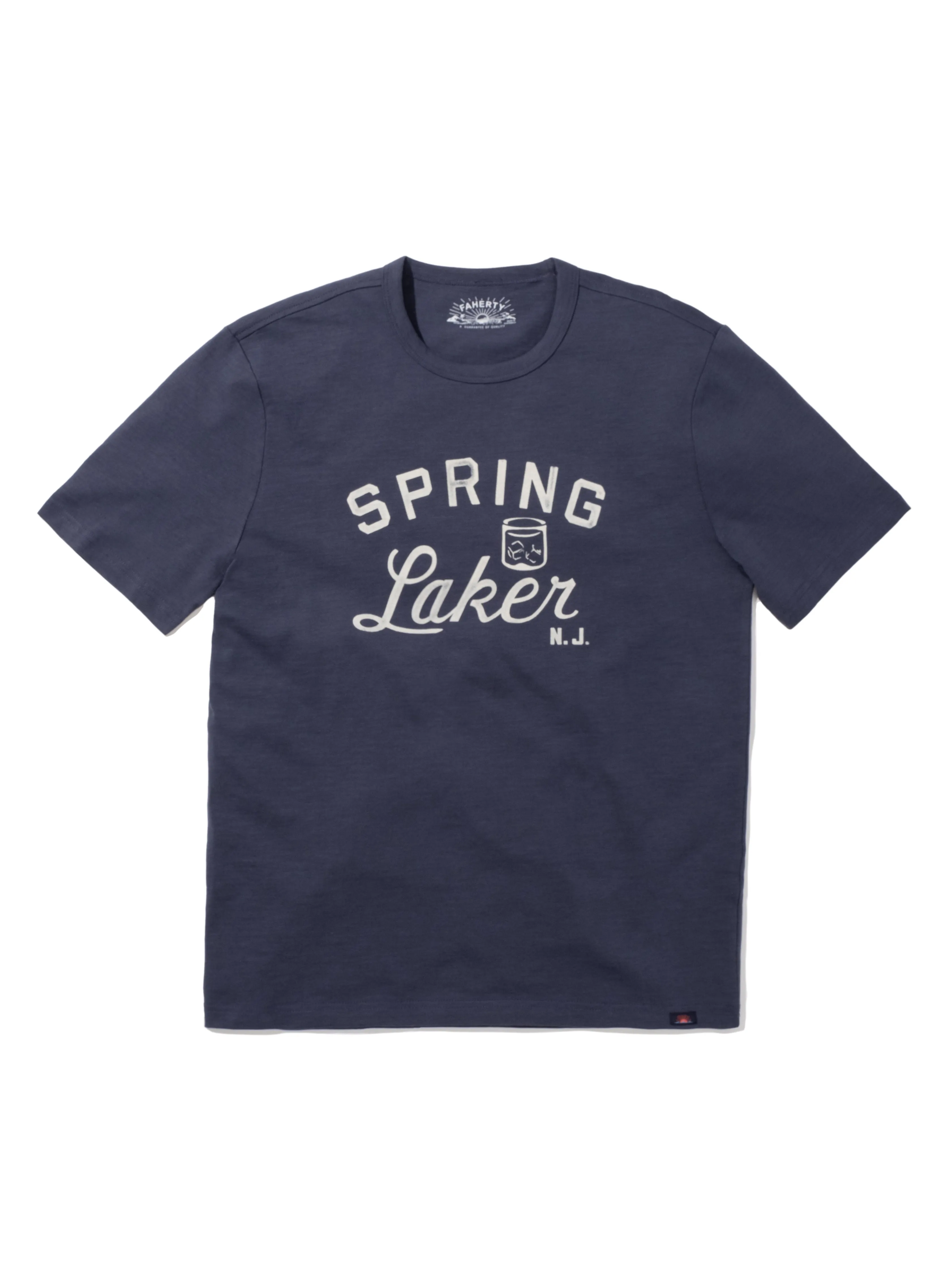 Spring Lake Short-Sleeve Crew T-Shirt - Dune Navy sold by Faherty