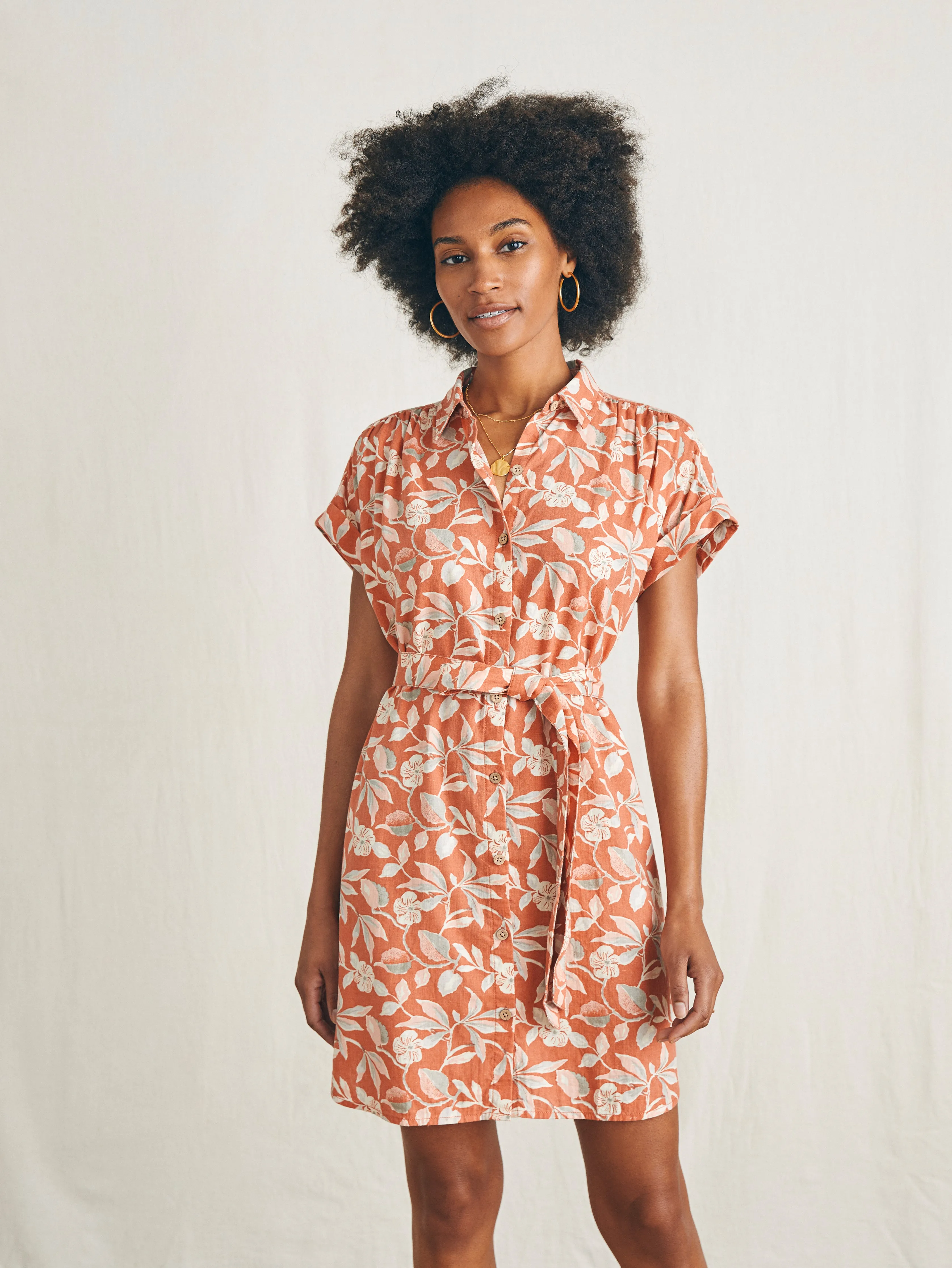 Breeze Shirtdress - Ginger Floral sold by Faherty