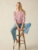Sunwashed Relaxed Waffle Crewneck - Zephyr sold by Faherty