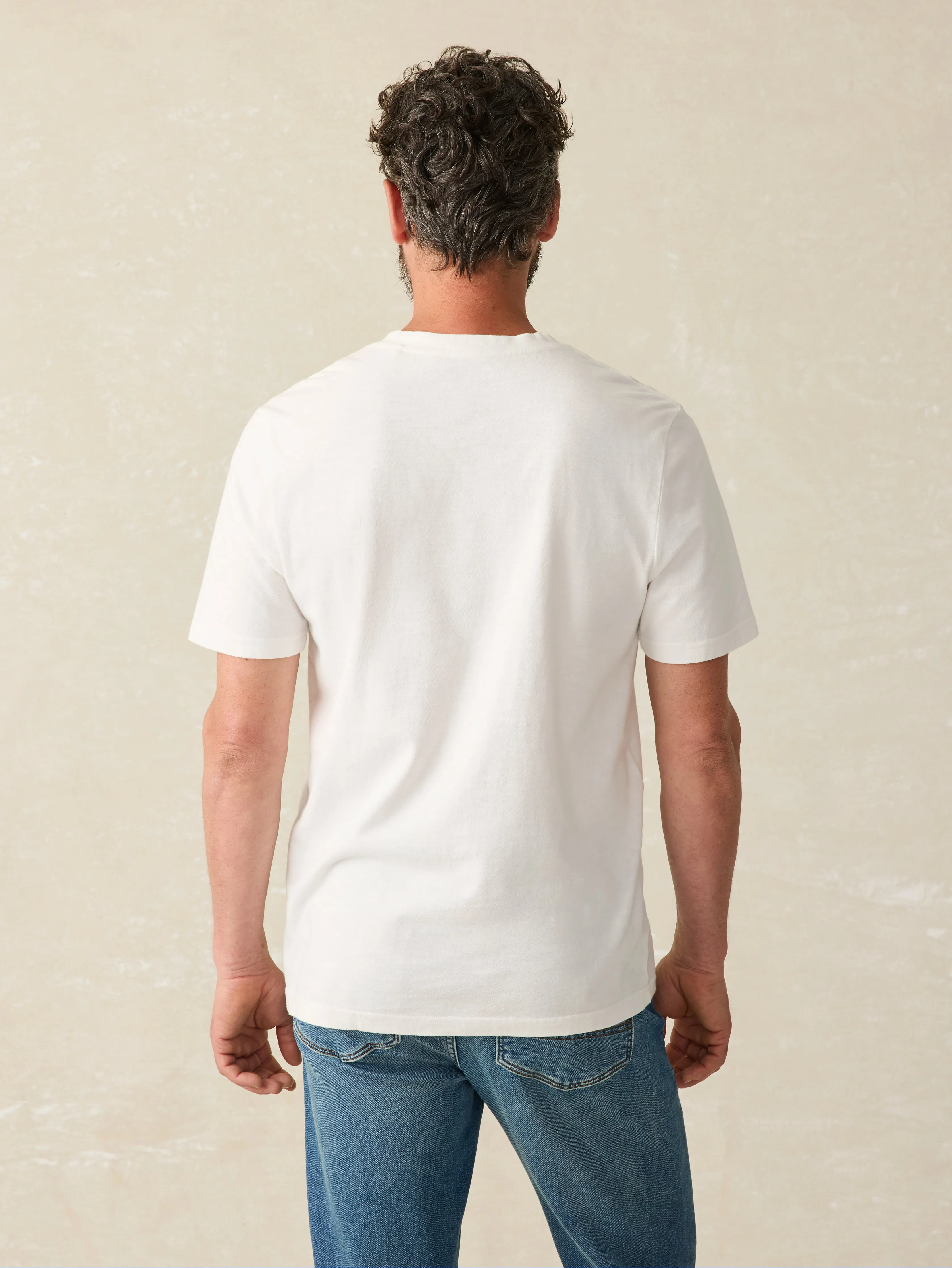 Sunwashed V-Neck Tee - White sold by Faherty product image thumbnail 5