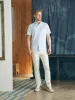 Short-Sleeve Supima Oxford Shirt - Blue Heather sold by Faherty