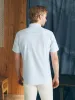 Short-Sleeve Supima Oxford Shirt - Blue Heather sold by Faherty