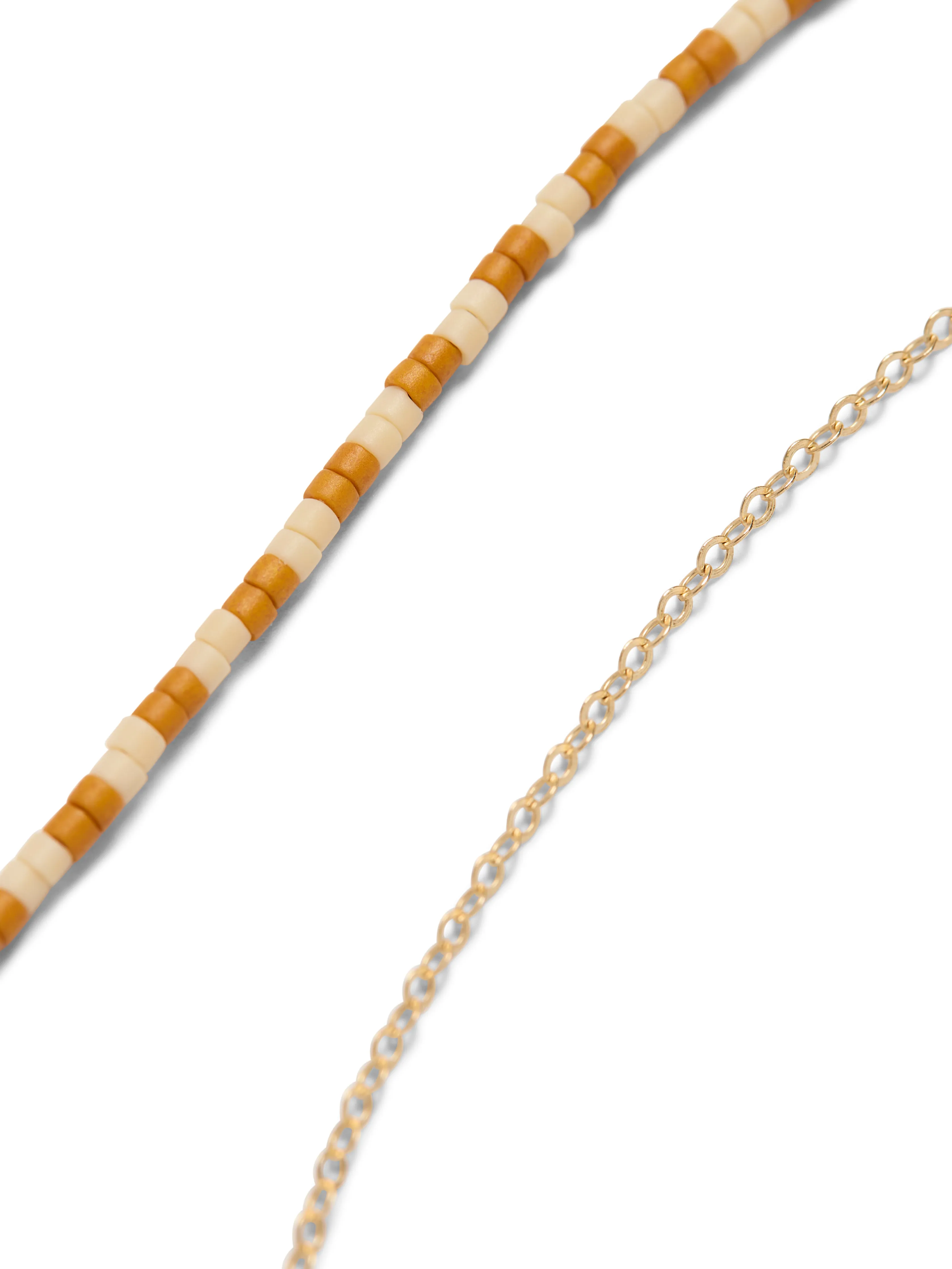 Faherty X Beyond The Sea Mid Seed Bead Necklace - Golden Ochre Stripe sold by Faherty product image thumbnail 2