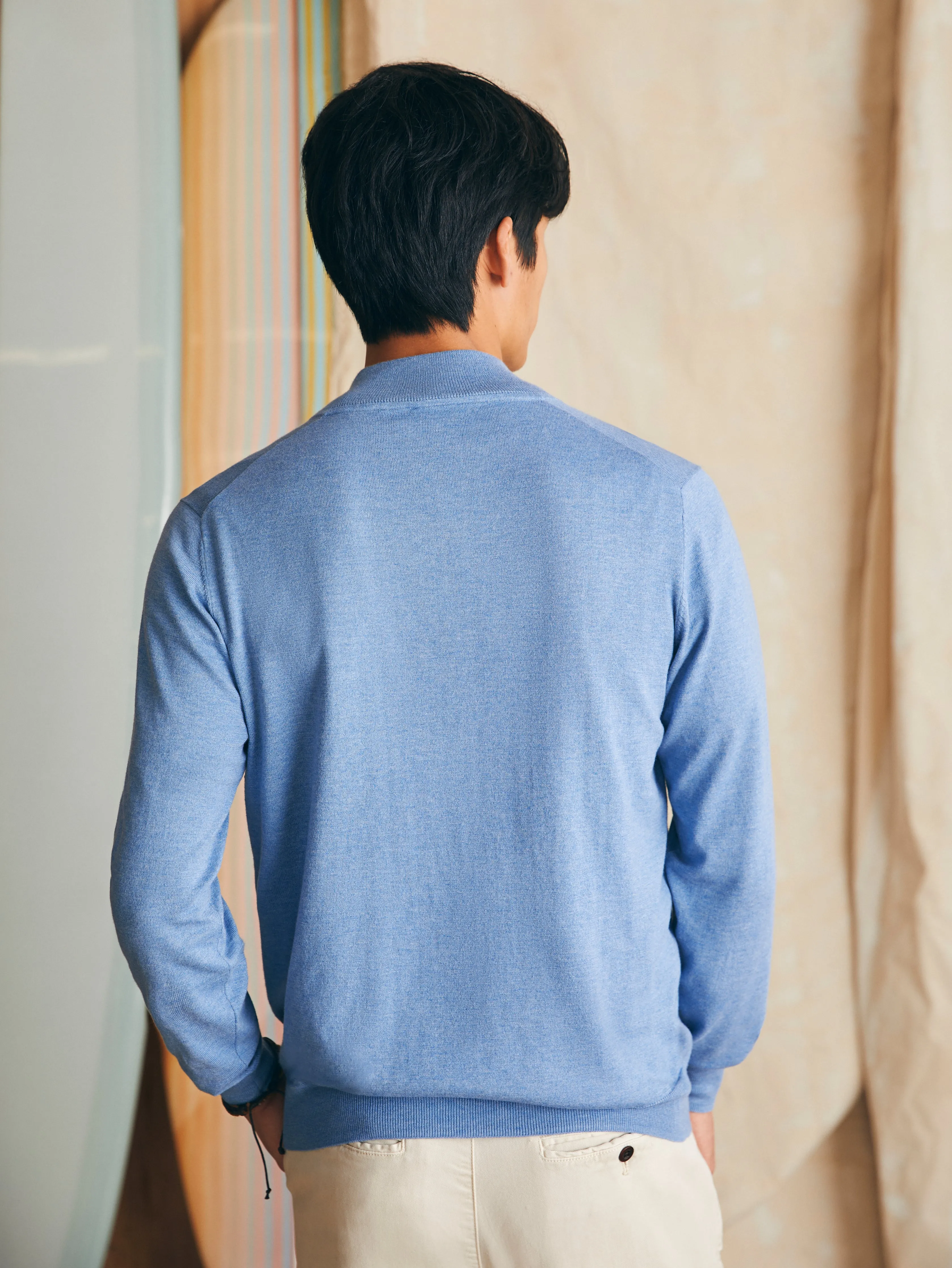 Movement™ Quarter Zip Sweater (Tall) - Azure Sky Heather sold by Faherty product image thumbnail 5