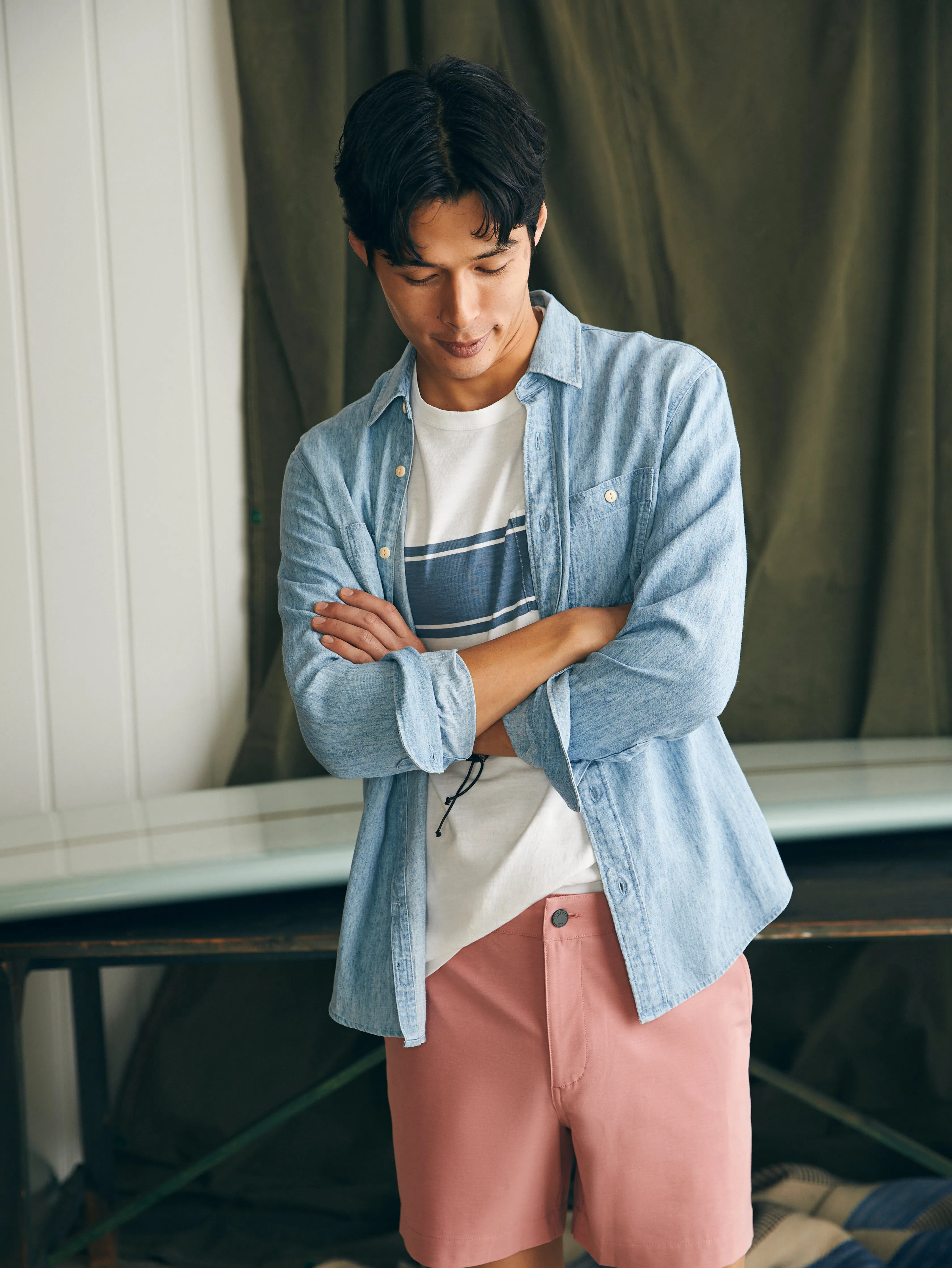 All Day™ Short 1.0 (5") - Faded Flag sold by Faherty product image thumbnail 4