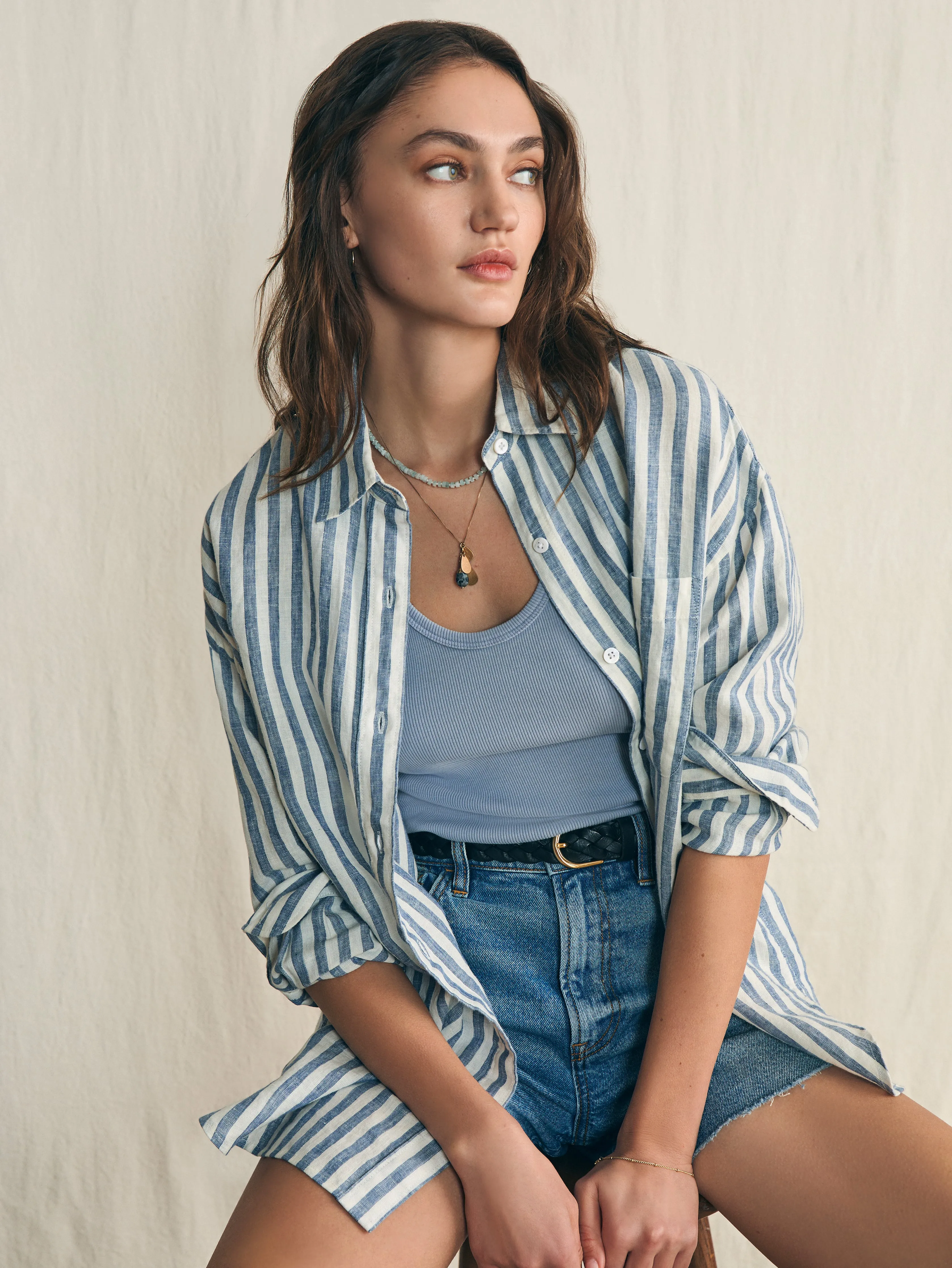 Sunwashed Rib Tank - Zen Blue sold by Faherty product image thumbnail 2