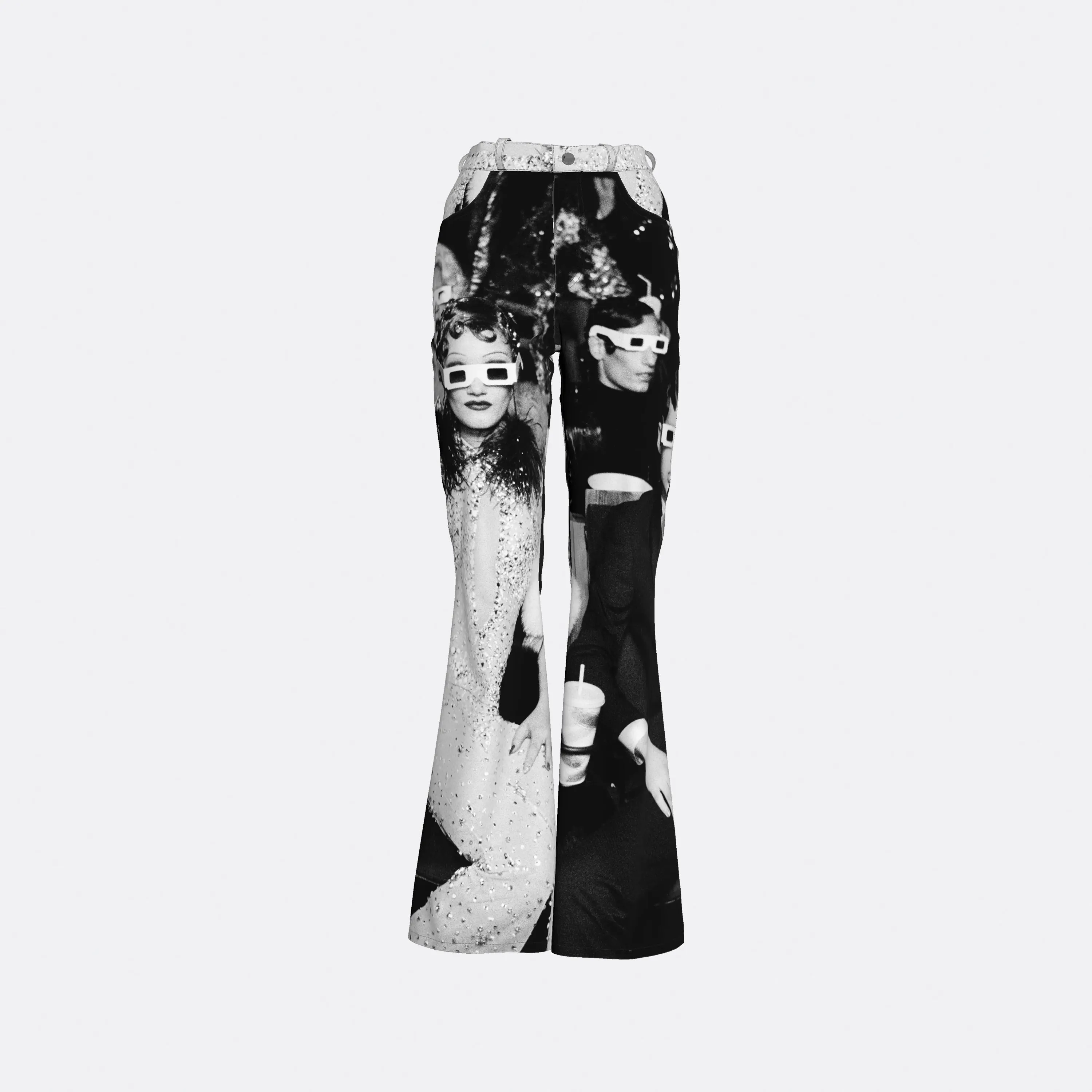 3D! PRINTED FLARED PANTS | Ellen Von Unwerth sold by Faith Connexion