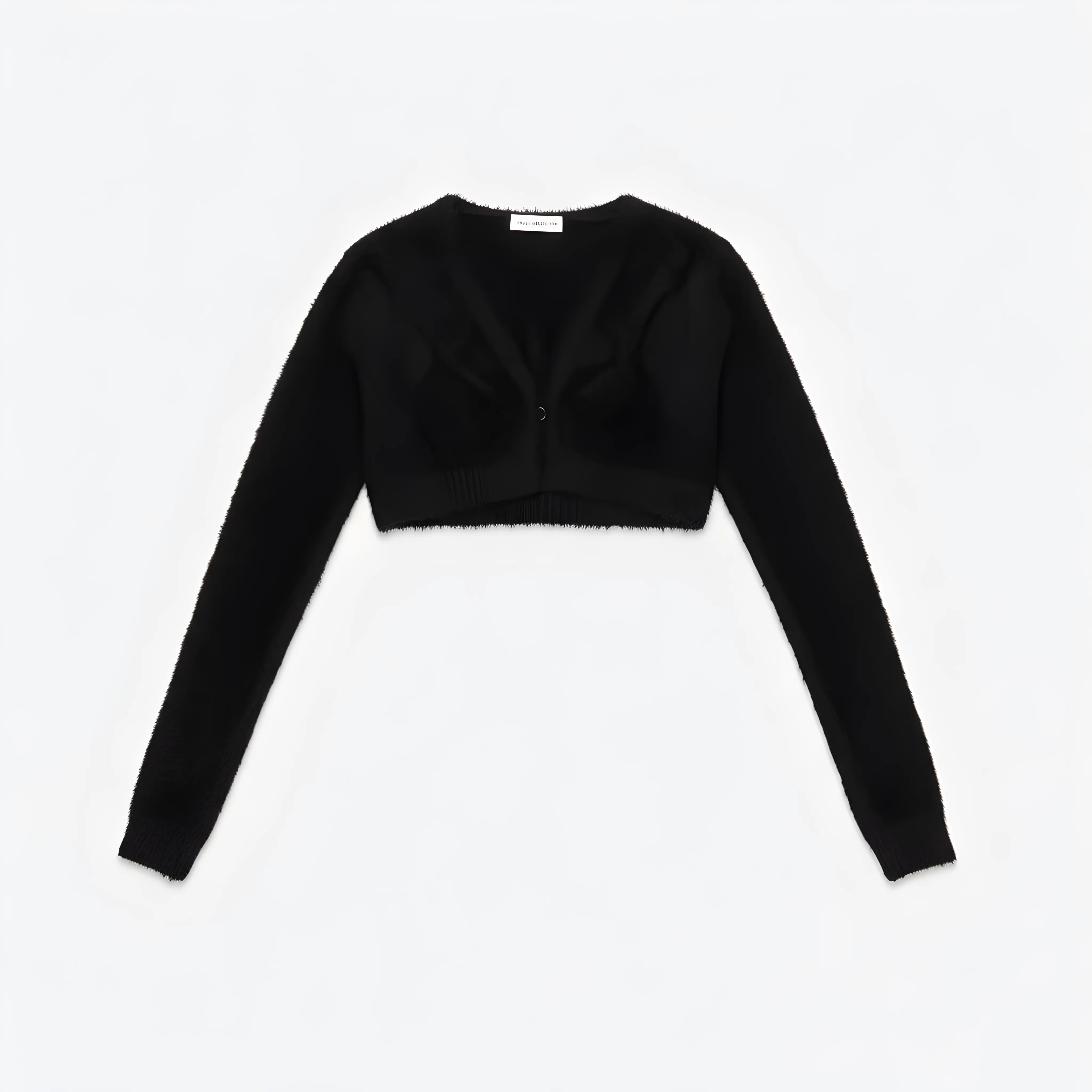 KNITTED HIGH COLLAR CROPPED CARDIGAN sold by Faith Connexion