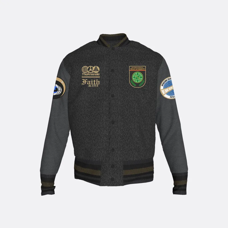 PATCH-EMBELLISHED VARSITY JACKET sold by Faith Connexion