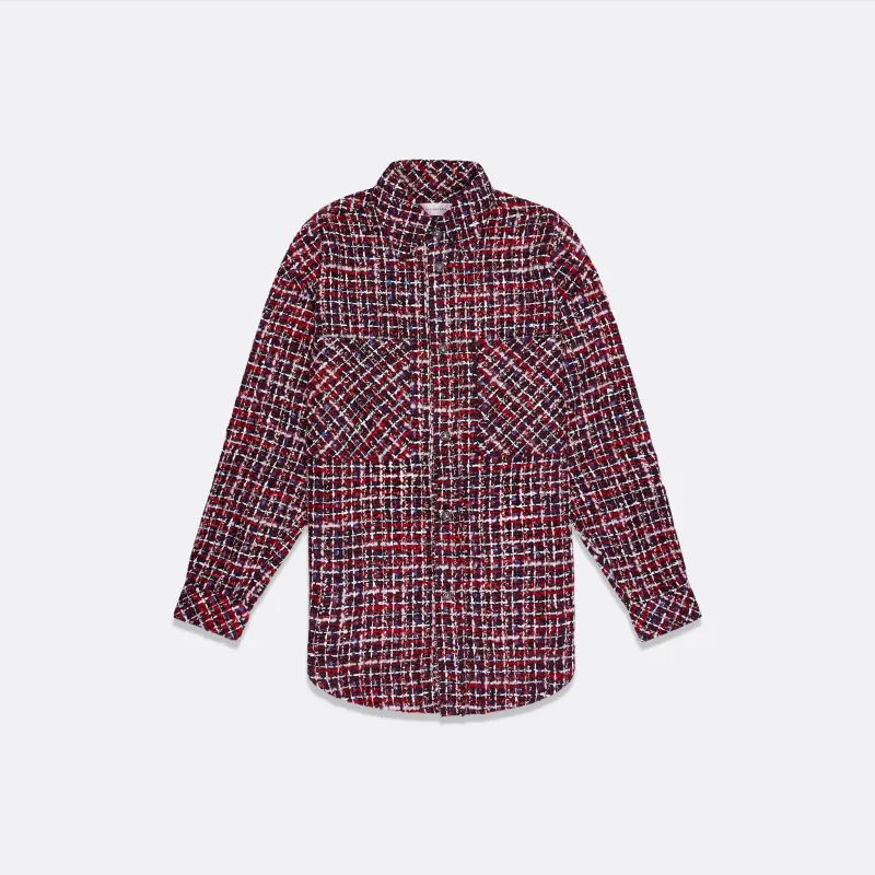 UNISEX OVERSIZED RED TWEED SHIRT sold by Faith Connexion