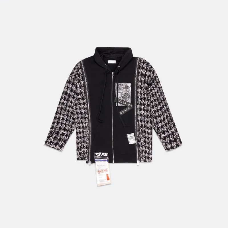 UPCYCLED MIX OF COTTON HOODIE WITH TWEED SHIRT sold by Faith Connexion