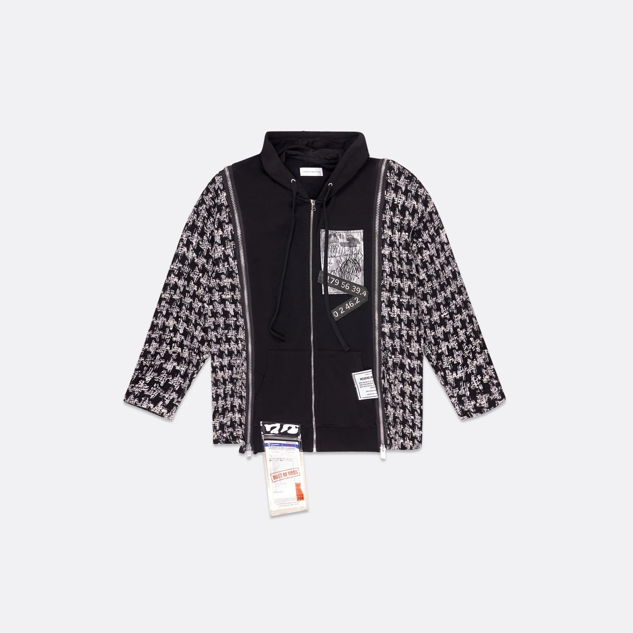 UPCYCLED MIX OF COTTON HOODIE WITH TWEED SHIRT sold by Faith Connexion