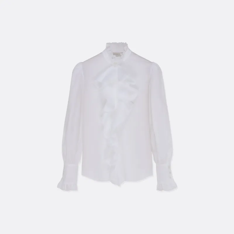 WHITE RUFFLED BLOUSE sold by Faith Connexion