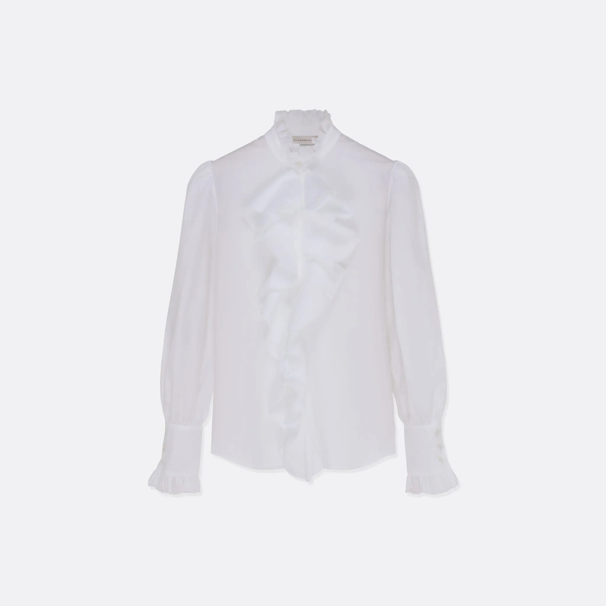 WHITE RUFFLED BLOUSE sold by Faith Connexion