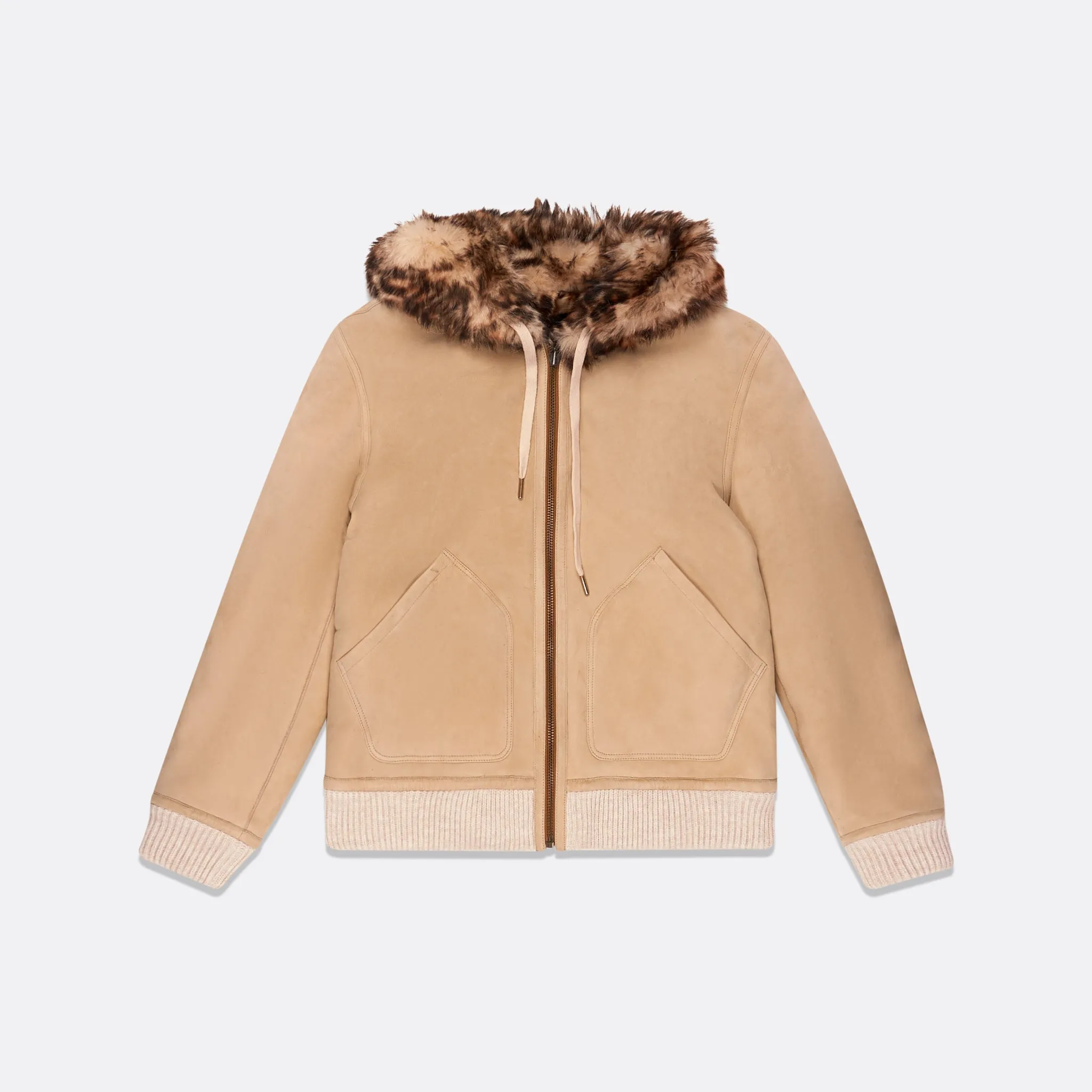 REVERSIBLE SHEARLING HOODED LEATHER JACKET sold by Faith Connexion