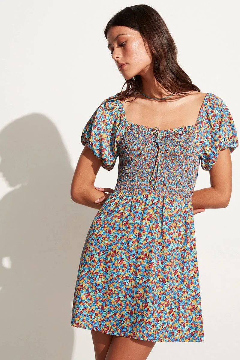Domenica Mini Dress Mohina Floral Print Blue (Exclusive) - Final Sale sold by Faithfull the Brand