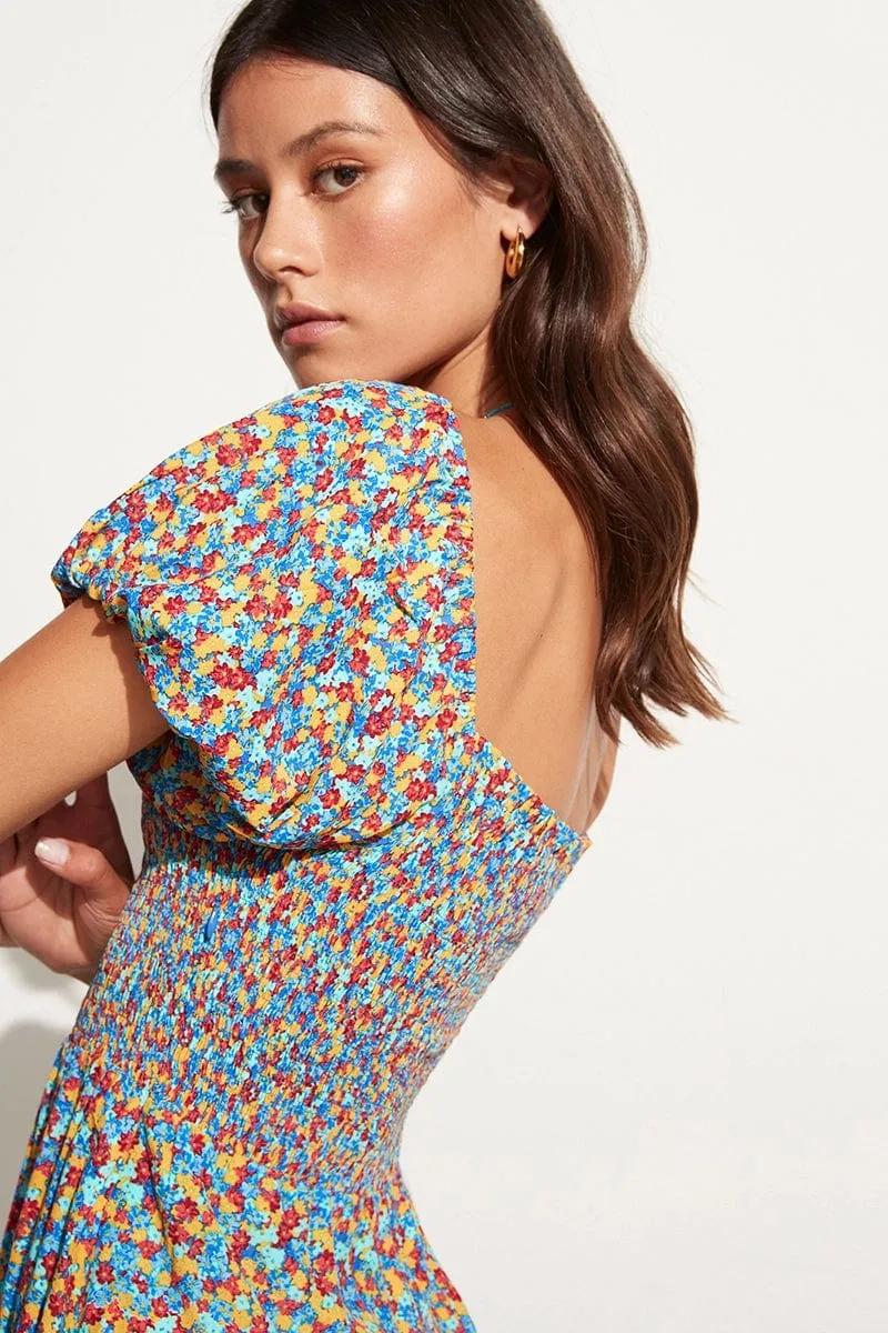 Domenica Mini Dress Mohina Floral Print Blue (Exclusive) - Final Sale sold by Faithfull the Brand product image thumbnail 4