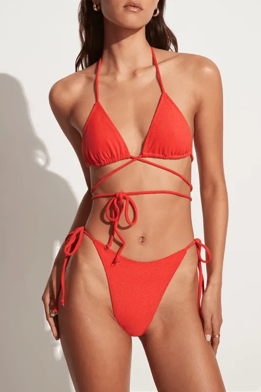 Marzia Bikini Top Morange Towelling - Final Sale sold by Faithfull the Brand