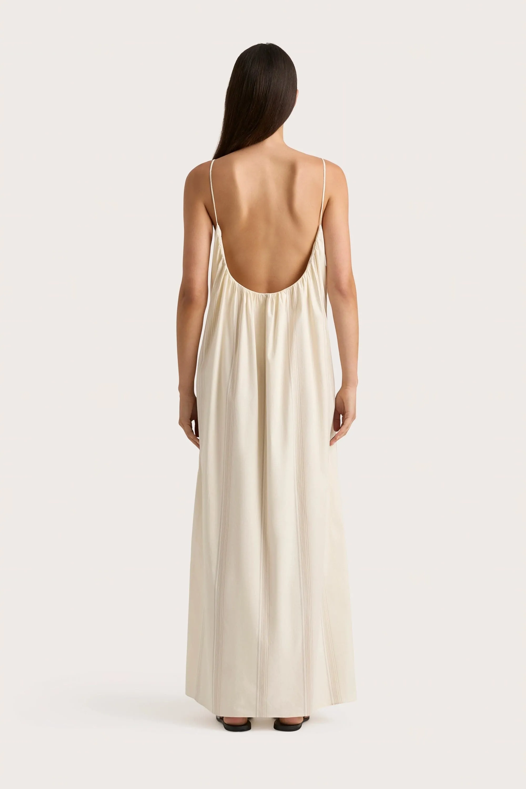 En Vau Maxi Dress Foam Taupe Stripe - Final Sale sold by Faithfull the Brand product image thumbnail 4