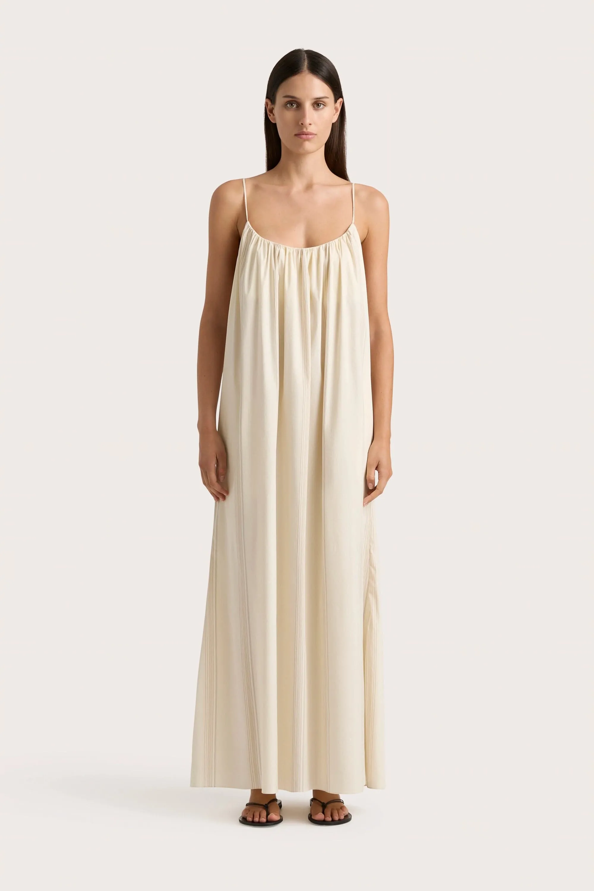 En Vau Maxi Dress Foam Taupe Stripe - Final Sale sold by Faithfull the Brand product image thumbnail 3