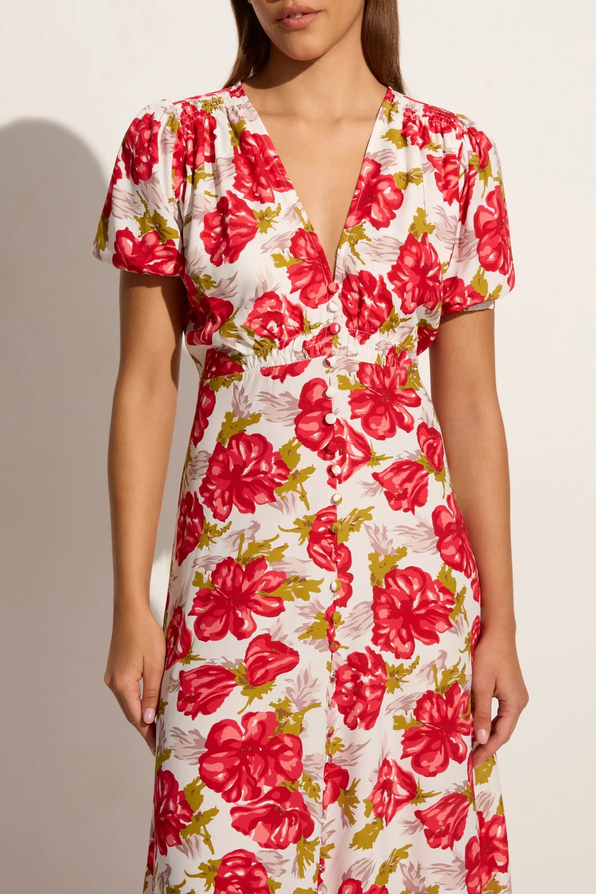 Bellavista Midi Dress Isadora Floral Red - Final Sale sold by Faithfull the Brand product image thumbnail 2