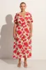 Bellavista Midi Dress Isadora Floral Red - Final Sale sold by Faithfull the Brand