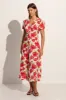 Bellavista Midi Dress Isadora Floral Red - Final Sale sold by Faithfull the Brand