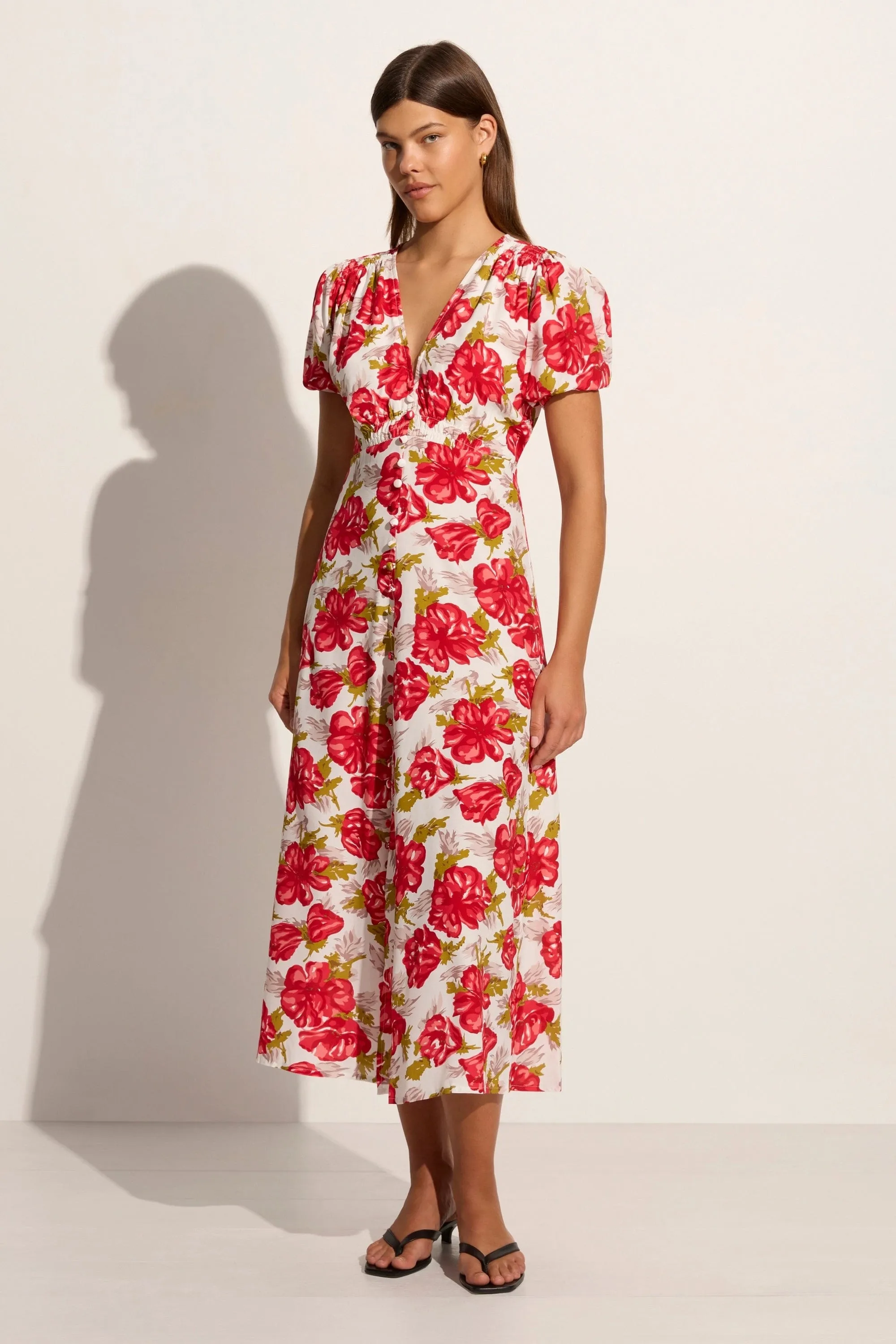Bellavista Midi Dress Isadora Floral Red - Final Sale sold by Faithfull the Brand product image thumbnail 3