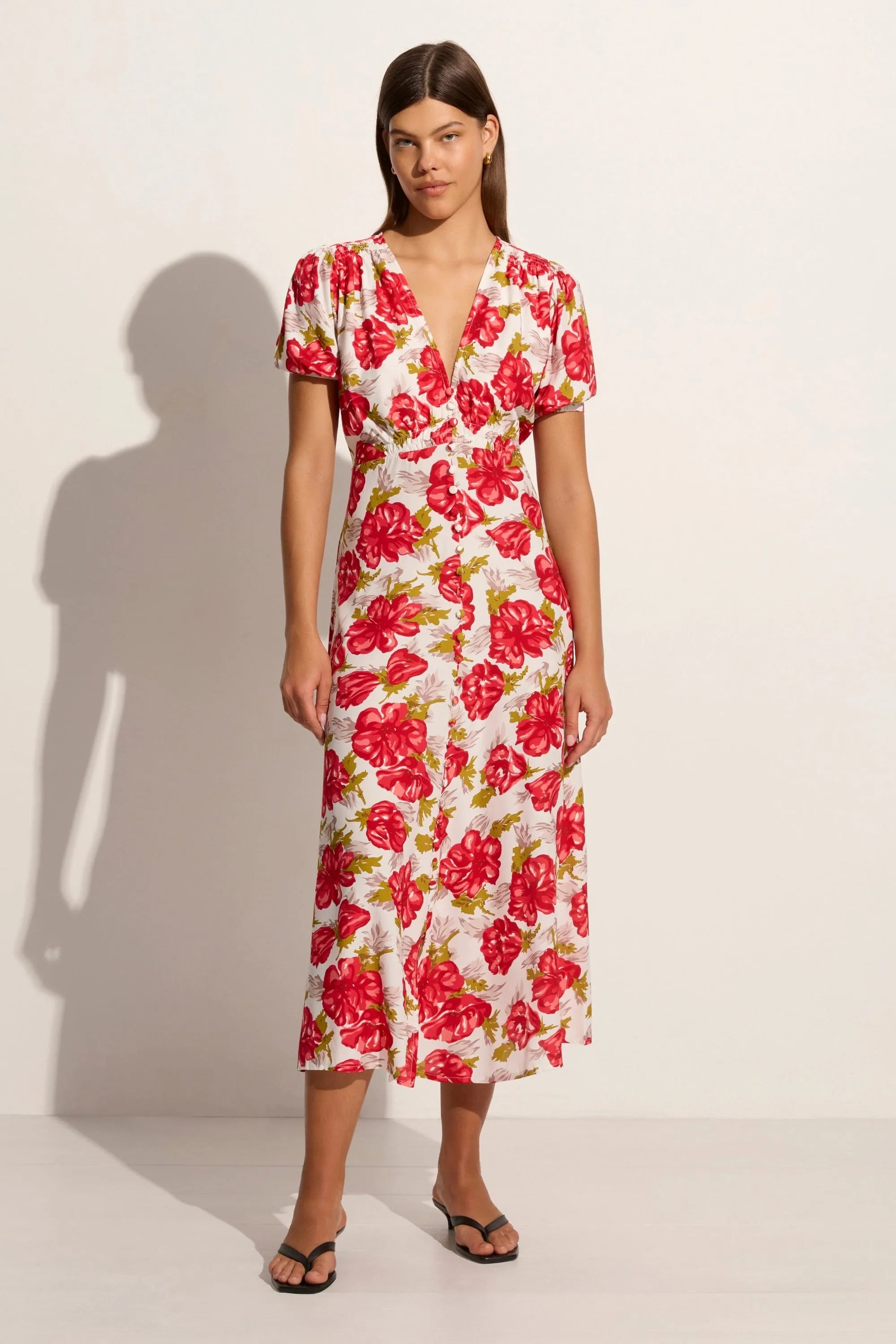 Bellavista Midi Dress Isadora Floral Red - Final Sale sold by Faithfull the Brand